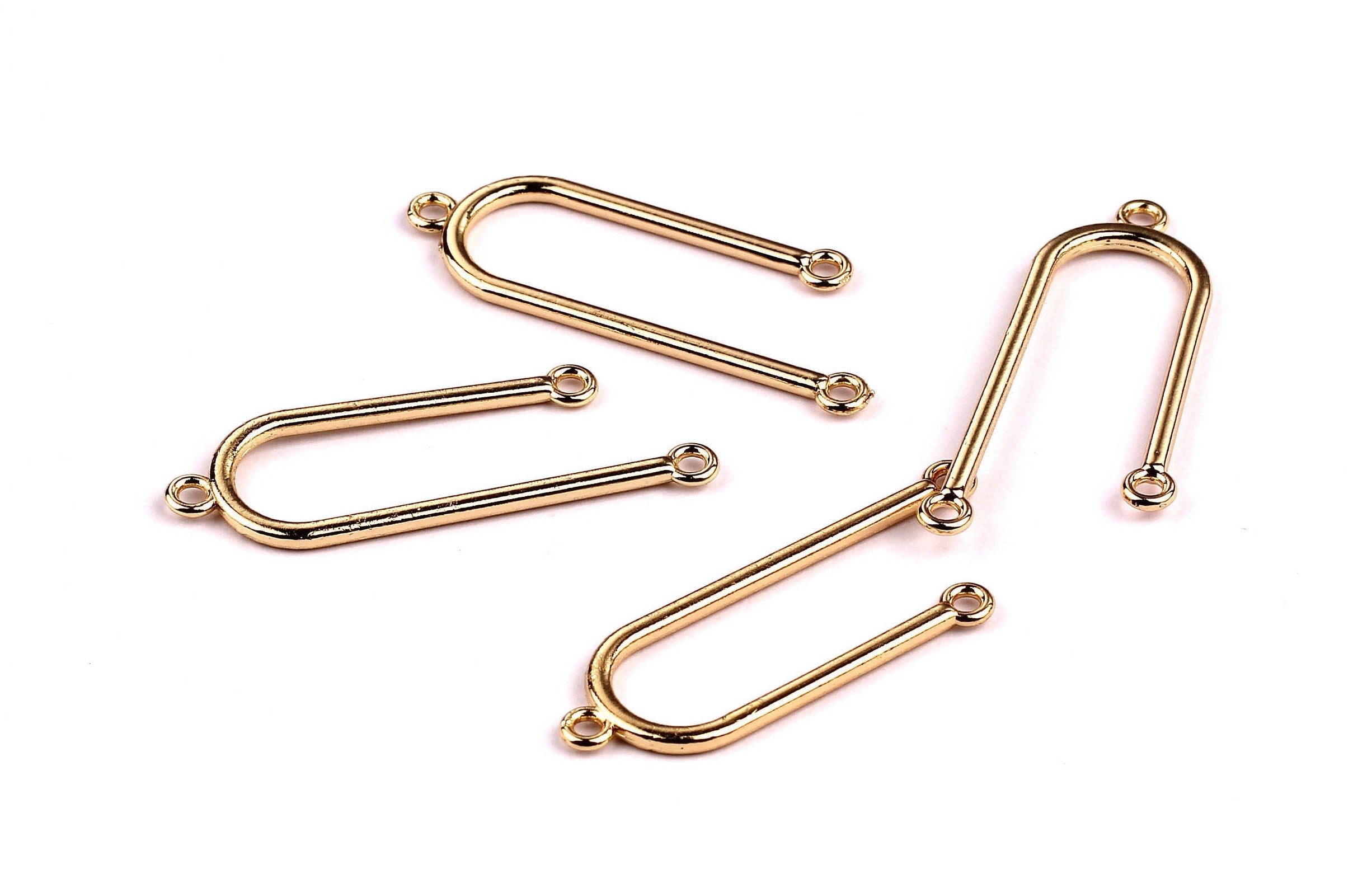 U Shaped Charms- Zinc Alloy Earring Findings - Gold Tone Connector - Alloy Pendant for Necklace - Jewelry Supplies - 40x14x1.8mm - ZZ1167 - DOMEDBAZAAR