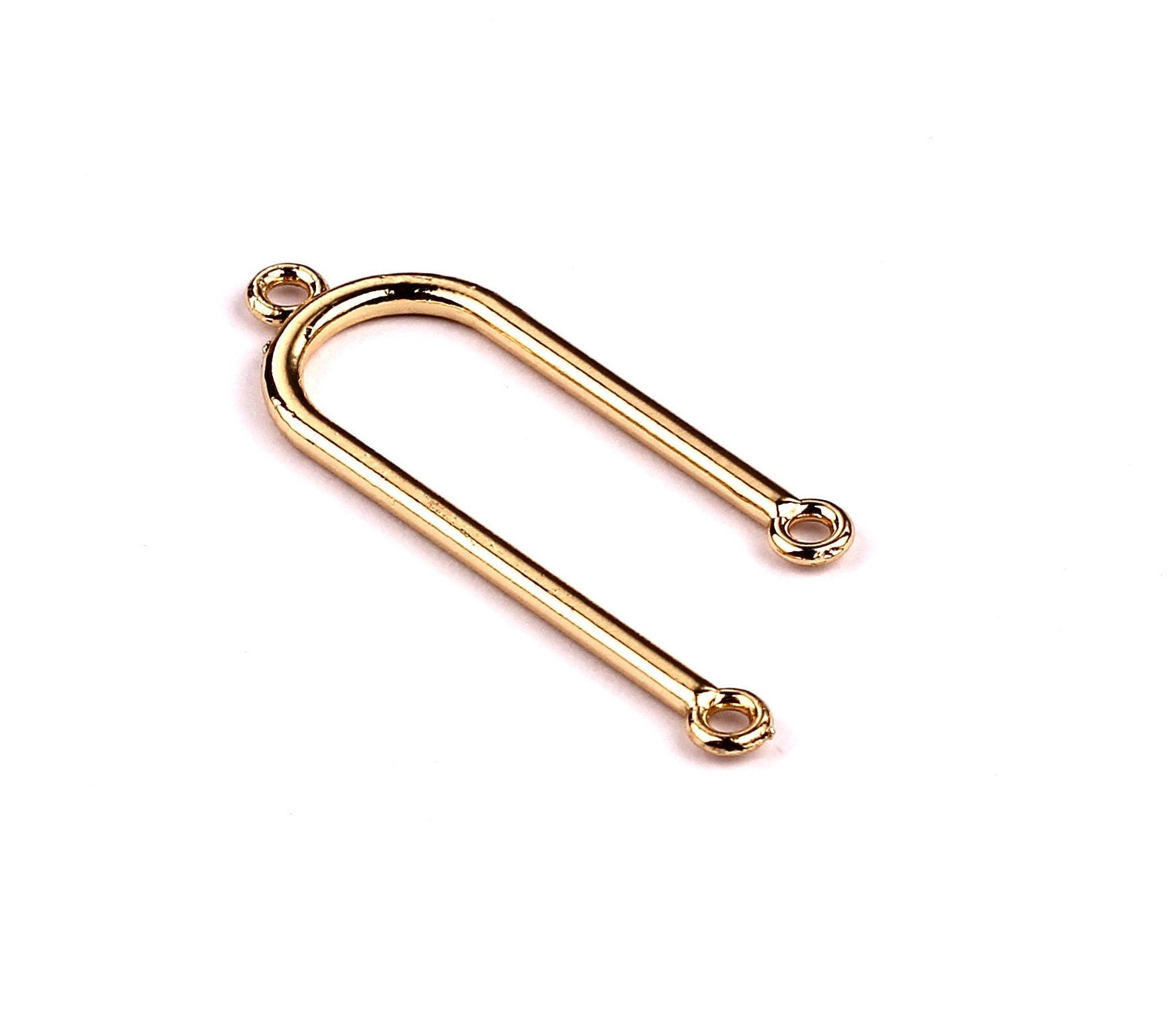 U Shaped Charms- Zinc Alloy Earring Findings - Gold Tone Connector - Alloy Pendant for Necklace - Jewelry Supplies - 40x14x1.8mm - ZZ1167 - DOMEDBAZAAR