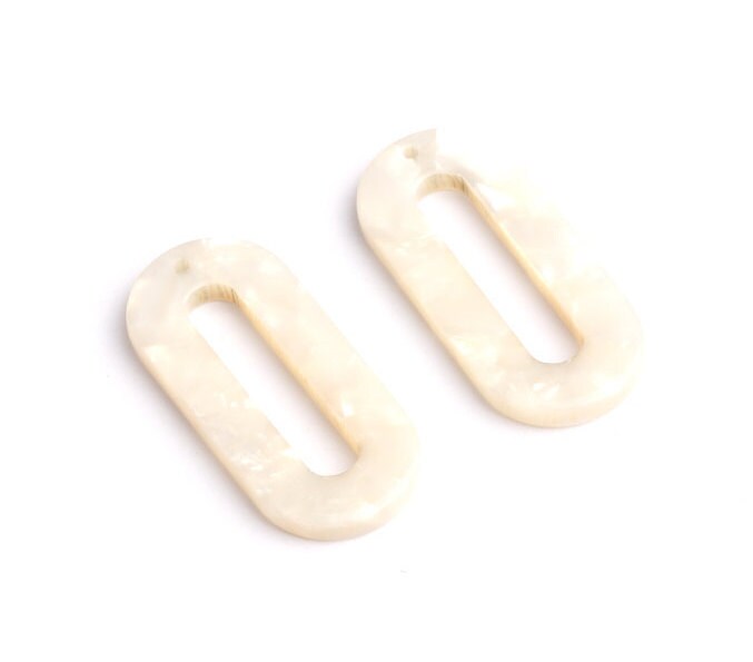 Acetate Oval & Zero Charms - Oval Earrings and Pendant - Earring Findings - Jewelry Supplies - Color Code: A12 - 30x13.5x2.6mm - AC1033H - DOMEDBAZAAR