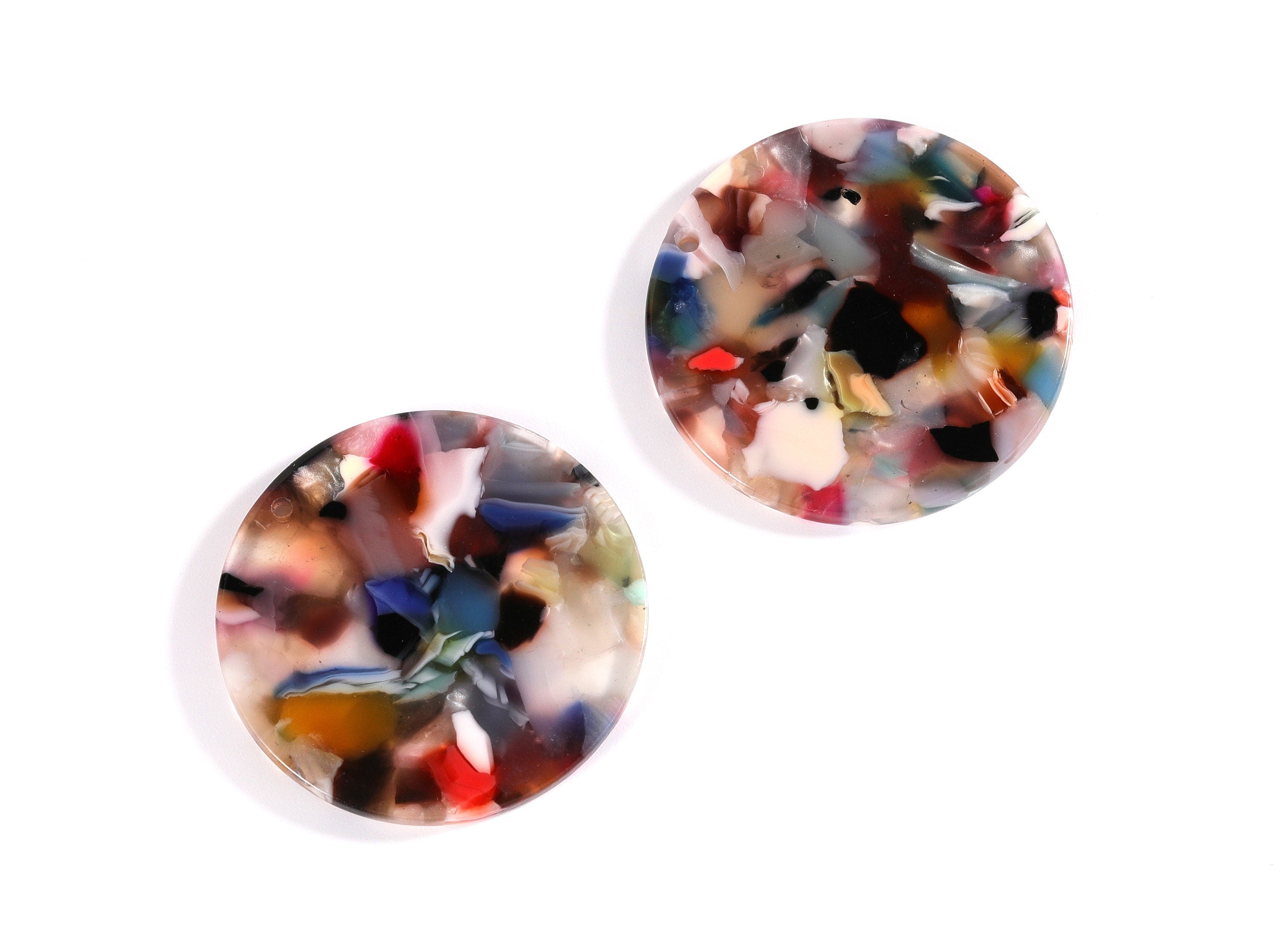 Acetate Coin Earring Charms - Coin Shaped Pendant - Earring Findings - Jewelry Supplies - Color Code: A60 - 34.7x34.7x2.66mm - AC1135L - DOMEDBAZAAR