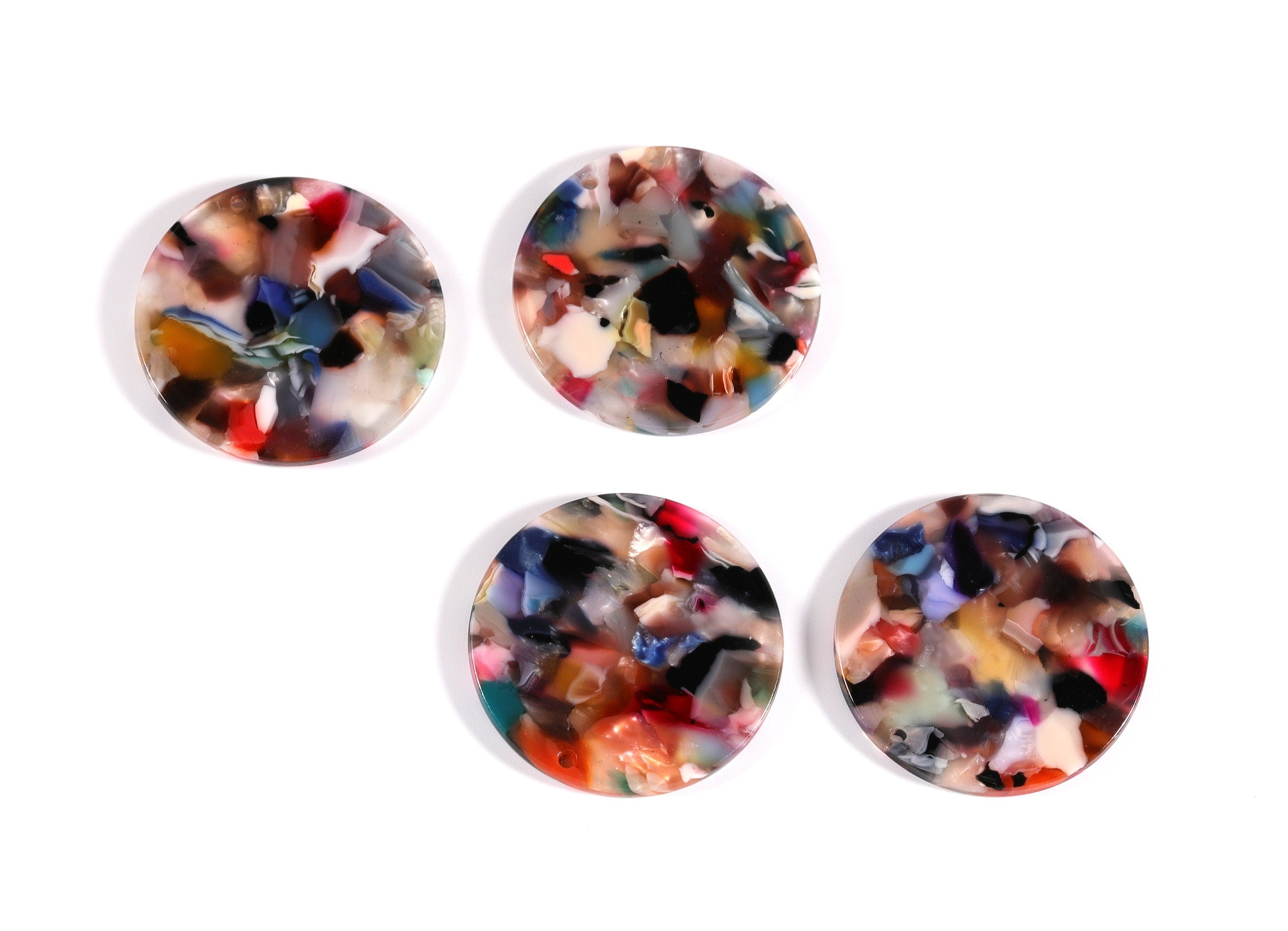 Acetate Coin Earring Charms - Coin Shaped Pendant - Earring Findings - Jewelry Supplies - Color Code: A60 - 34.7x34.7x2.66mm - AC1135L - DOMEDBAZAAR