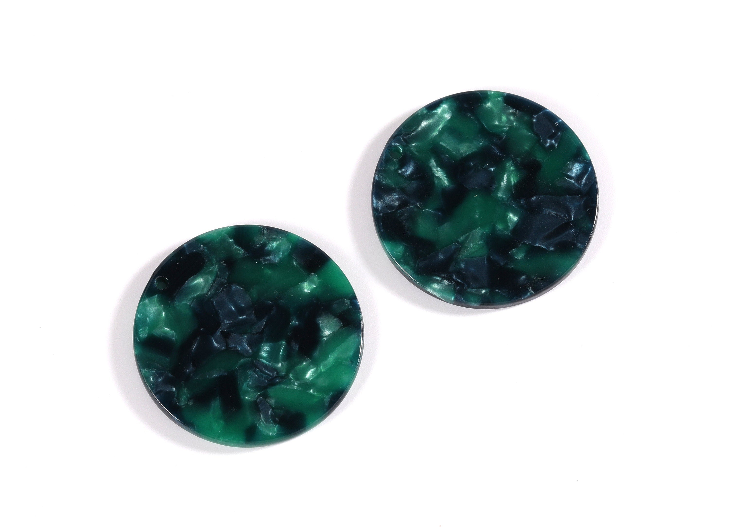 Acetate Round Earring Charms - Acrylic Coin Pendant - Earring Findings - Jewelry Supplies - Color Code: A13 - 34.7x34.7x2.66mm - AC1135M - DOMEDBAZAAR