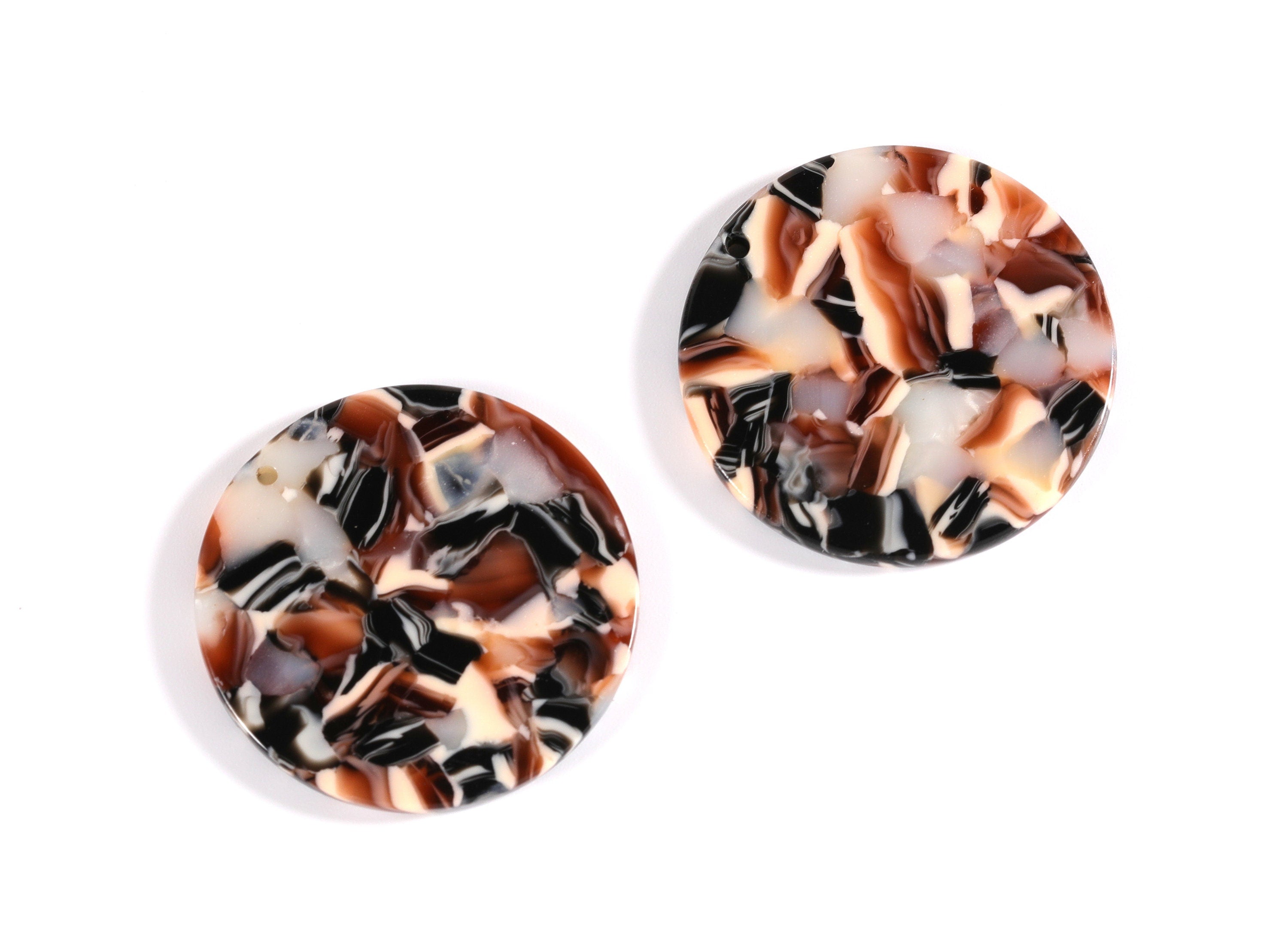 Acetate Coin Earring Charms - Coin Shaped Pendant - Earring Findings - Jewelry Supplies - Color Code: A51 - 34.7x34.7x2.66mm - AC1135N - DOMEDBAZAAR