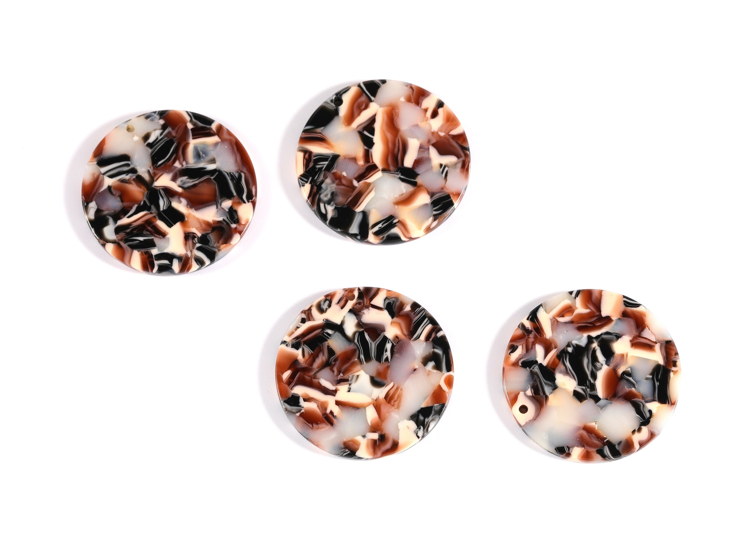 Acetate Coin Earring Charms - Coin Shaped Pendant - Earring Findings - Jewelry Supplies - Color Code: A51 - 34.7x34.7x2.66mm - AC1135N - DOMEDBAZAAR