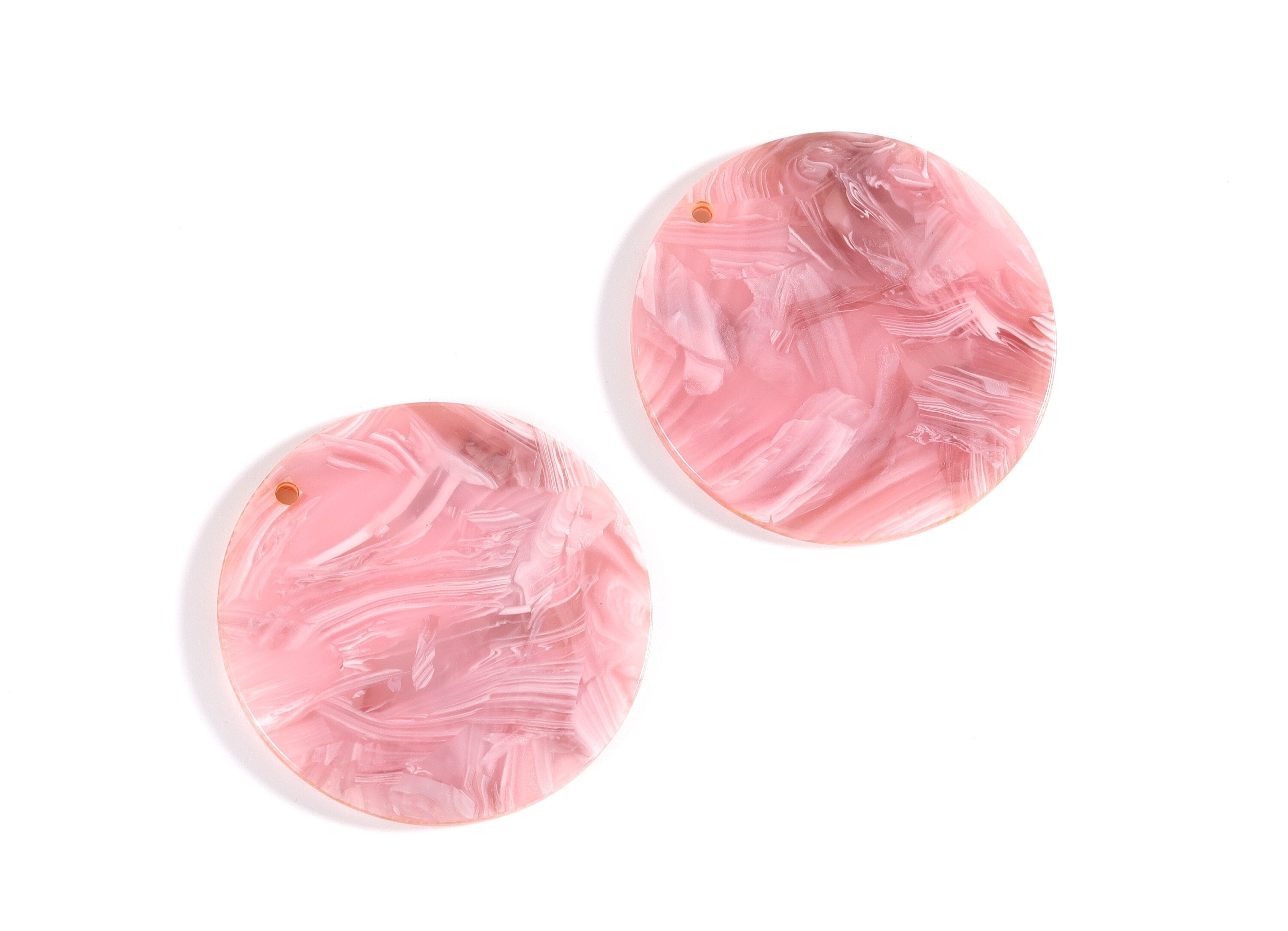 Acetate Round Earring Charms - Acrylic Coin Pendant - Earring Findings - Jewelry Supplies - Color Code: A26 - 34.7x34.7x2.66mm - AC1135K - DOMEDBAZAAR