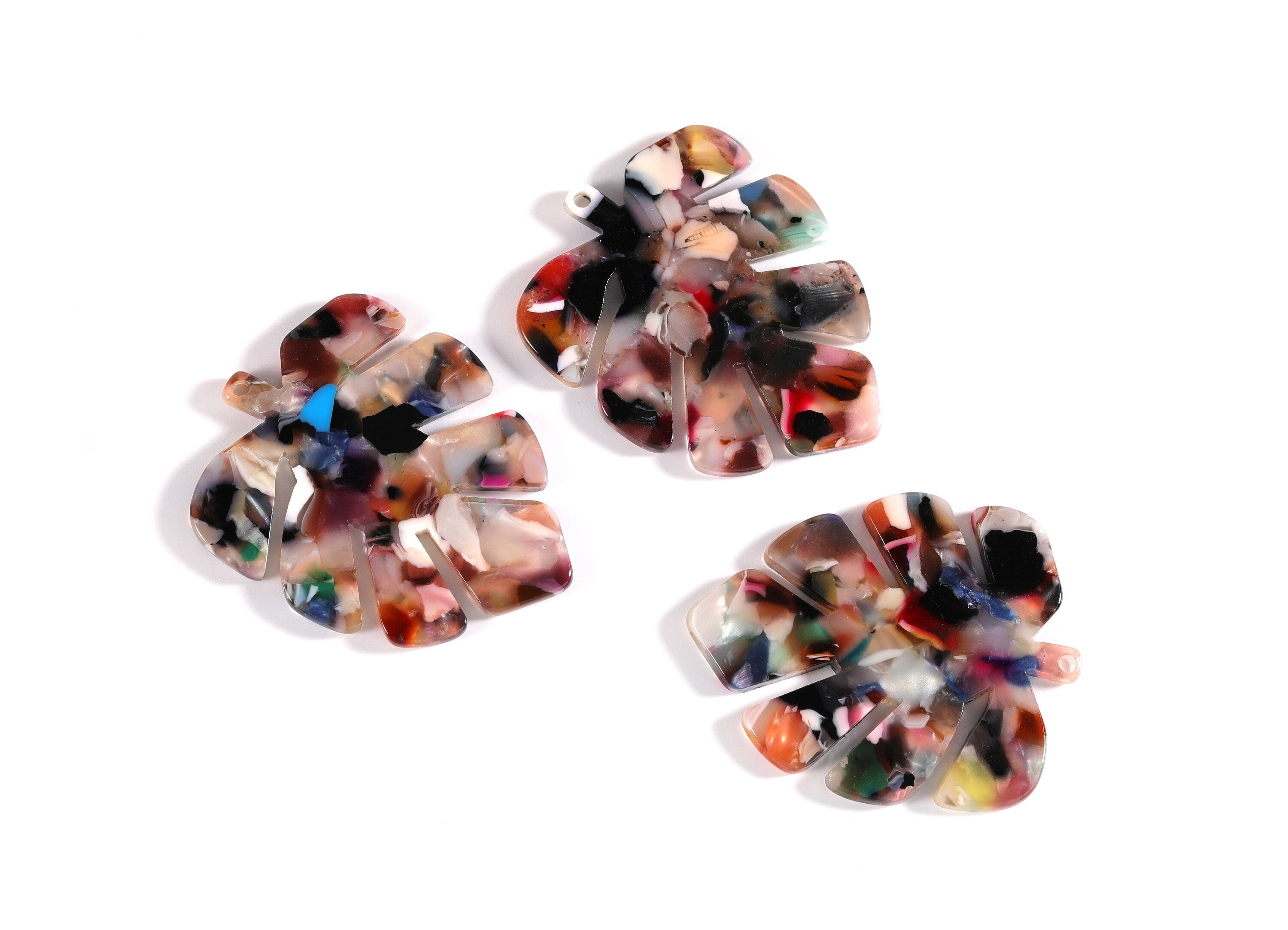 Acetate Leaf Charms -  Leaf Earrings and Pendant - Earring Findings - Jewelry Supplies - Color Code: A60 - 44x35x2.5mm - AC1052J - DOMEDBAZAAR
