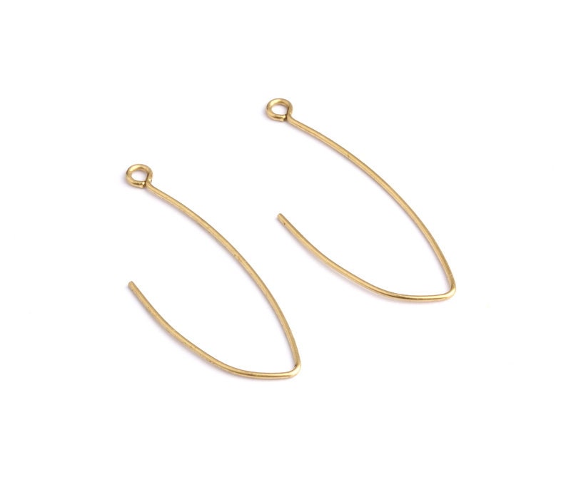 Brass V shape Pendant- Raw Brass V Wire Pendant - Jewelry Supplies - 34x11x0.65mm - PP1272 - DOMEDBAZAAR
