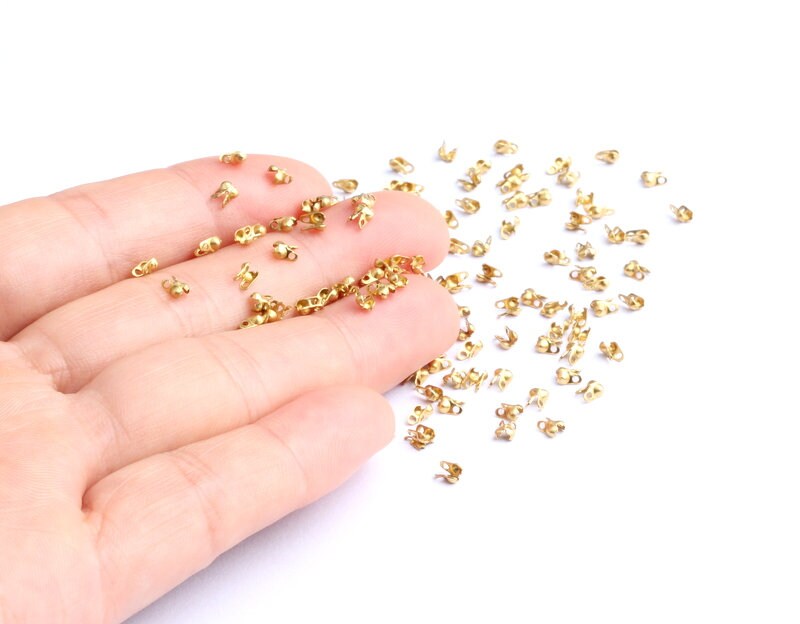 1.2 Ball Chain Clasp - 1.2 Raw Brass Chain Clasp - 1.2 Raw Brass Connector Clasp - Earrings Findings - Jewelry Supplies - 3.6x2mm - PP1149 - DOMEDBAZAAR
