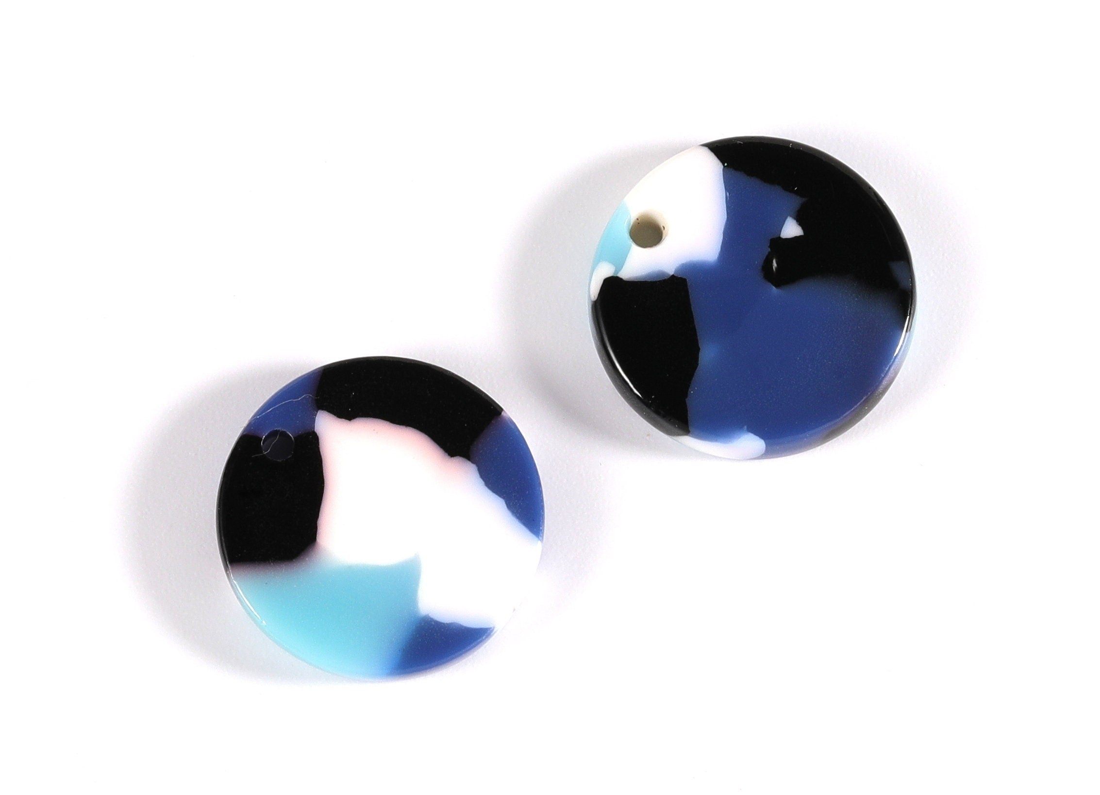 Acetate Coin & Round Charms - Coin and Round Earrings and Pendant - Earring Findings - Color Code: A16 - 14.5x2.5mm - AC1064S - DOMEDBAZAAR