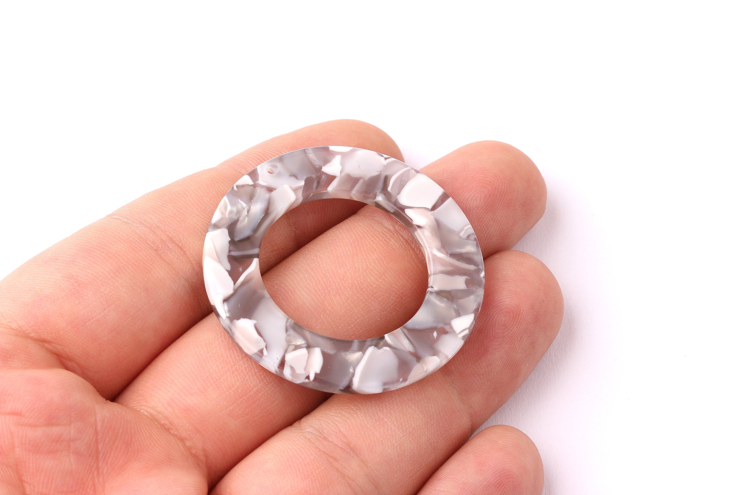 Acetate Circle Charms - Circle Earrings and Pendant - Earring Findings - Jewelry Supplies - Color Code: A20 - 39.8x39.8x2.55mm - AC1070D - DOMEDBAZAAR