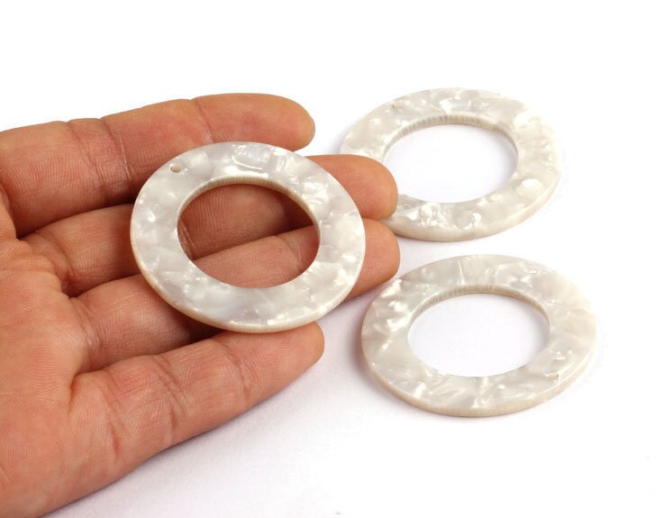 Acetate Circle Charms - Circle Earrings and Pendant - Earring Findings - Jewelry Supplies - Color Code: A12 - 39.8x39.8x2.55mm - AC1070E - DOMEDBAZAAR