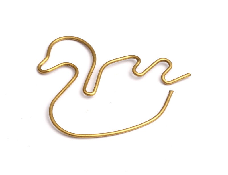 Brass Duck Pendant- Raw Brass Duck Wire Pendant - Jewelry Supplies - 38.6x41x0.96mm - PP1353 - DOMEDBAZAAR