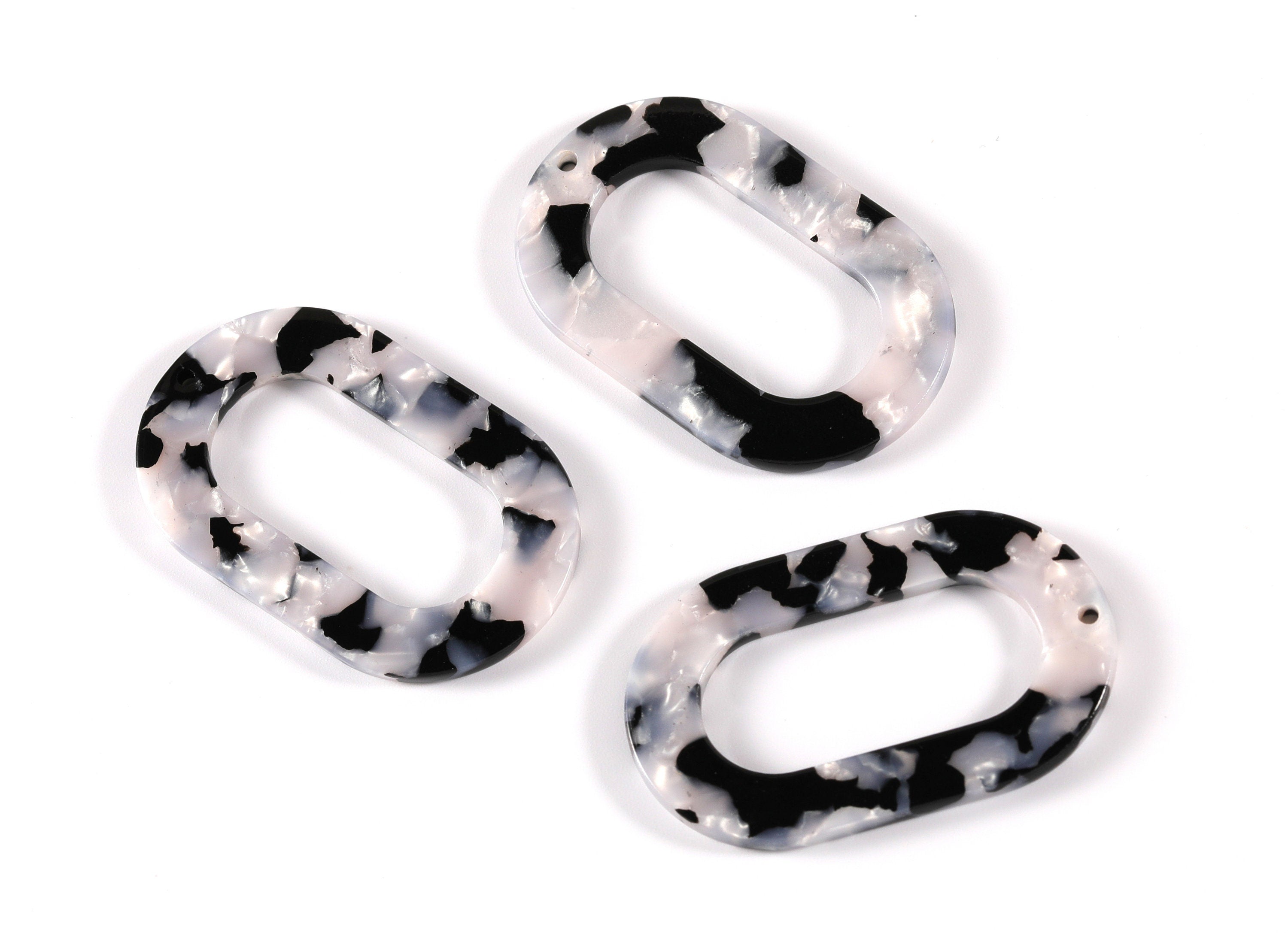 Acetate Oval Charms - Oval Earrings and Pendant - Earring Findings - Jewelry Supplies - Color Code: A15 - 44x28x2.5mm - AC1003J - DOMEDBAZAAR