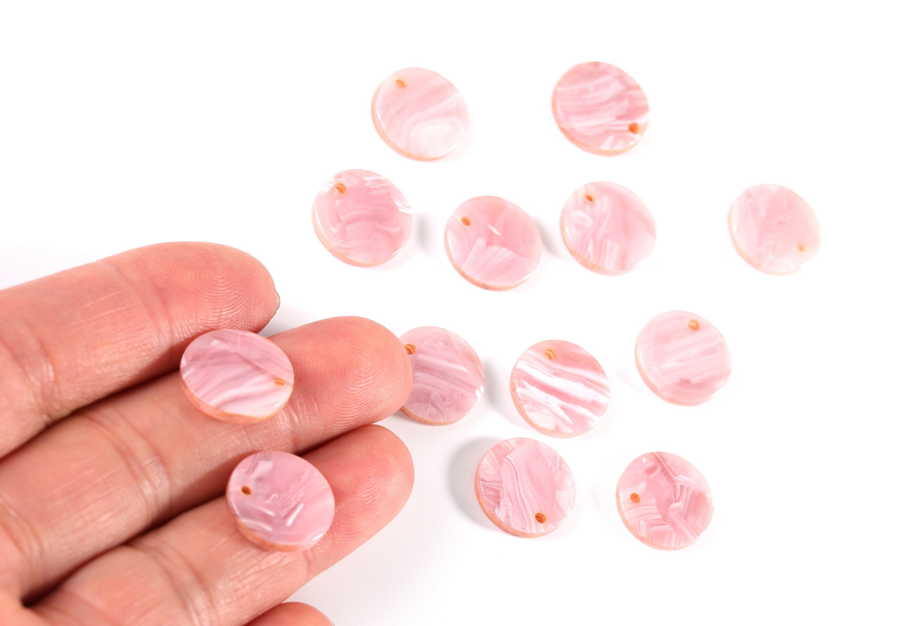 Acetate Coin & Round Charms - Coin and Round Earrings and Pendant - Earring Findings - Color Code: A26 - 14.5x2.5mm - AC1064R - DOMEDBAZAAR