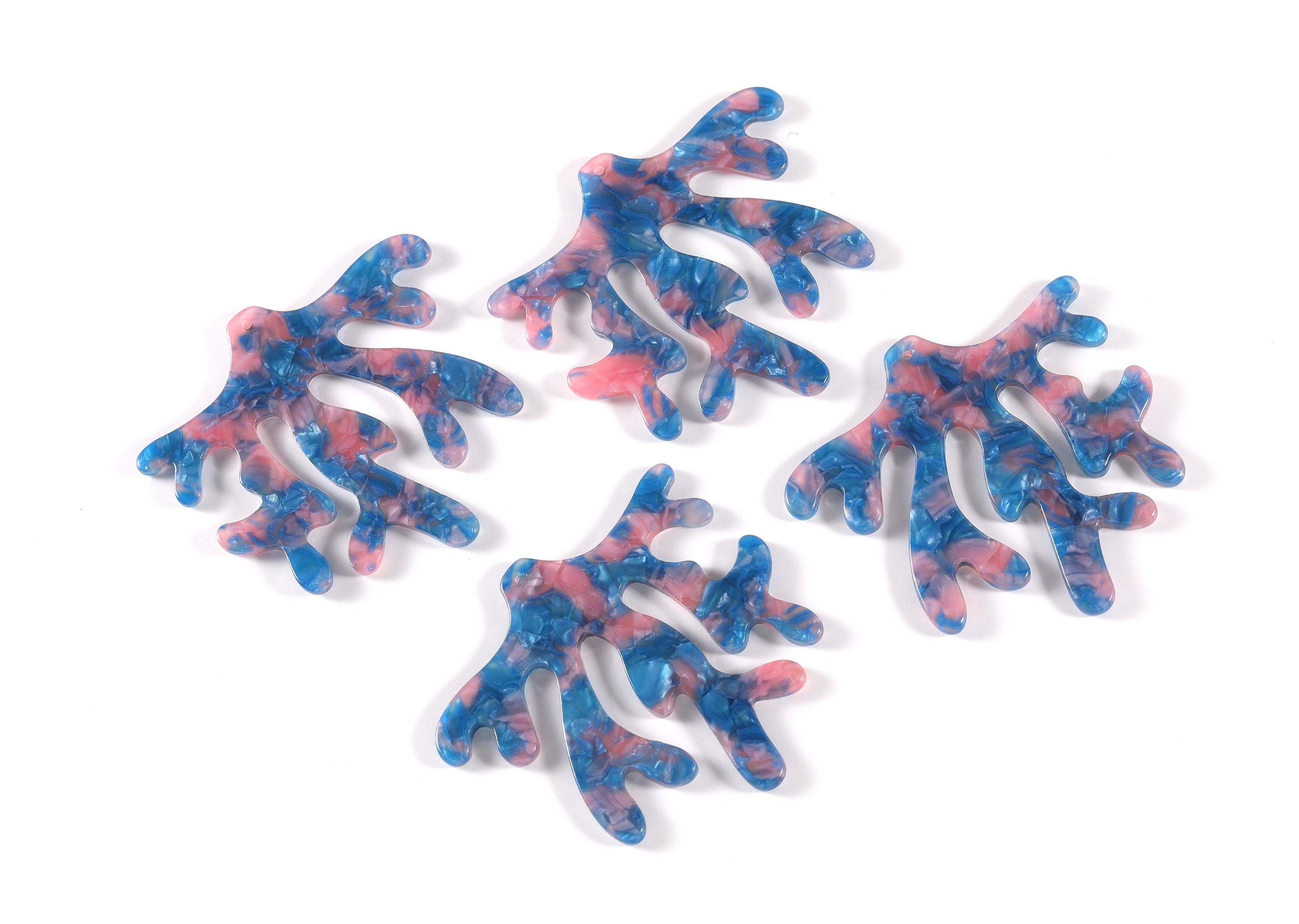 Acetate Coral Charms - Coral Earring and Pendant - Earring Findings - Jewelry Supplys - Color Code: A102 - 59.42x55.96x2.59mm - AC1109C - DOMEDBAZAAR