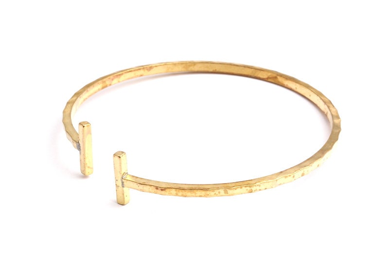 Adjustable Bangle Bracelet - Raw Brass Circle Engraving - Expandable Wire Bangle For Charms - Jewelry Supplies - 54.1x57.8x1.78mm - BRC9 - DOMEDBAZAAR
