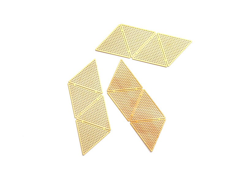 Raw Brass Trapezoidal Shape Earring Charms - Hallow Out Earring Charms - Earring Findings - Jewelry Supplies -82.5x27x0.3mm - JJB3294 - DOMEDBAZAAR