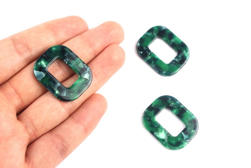 Acetate Rectangle Charms - Rectangle Earrings and Pendant - Earring Findings - Jewelry Supplies - Color Code: A13 - 32.4x26.5mm - AC1080H - DOMEDBAZAAR