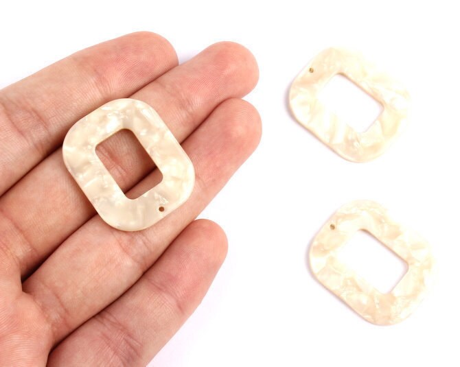 Acetate Rectangle Charms - Rectangle Earrings and Pendant - Earring Findings - Jewelry Supplies - Color Code: A32 - 32.4x26.5mm - AC1080D - DOMEDBAZAAR