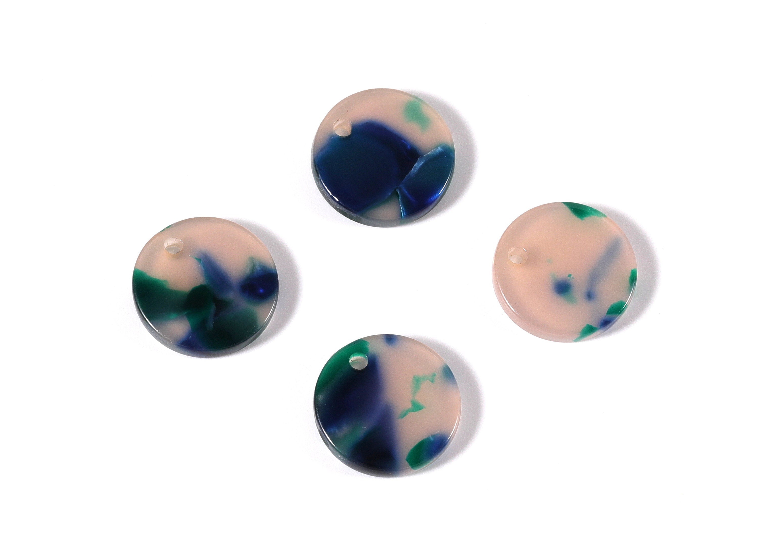 Acetate Coin & Round Charms - Coin and Round Earrings and Pendant - Earring Findings - Color Code: A18 - 14.5x2.5mm - AC1064C - DOMEDBAZAAR