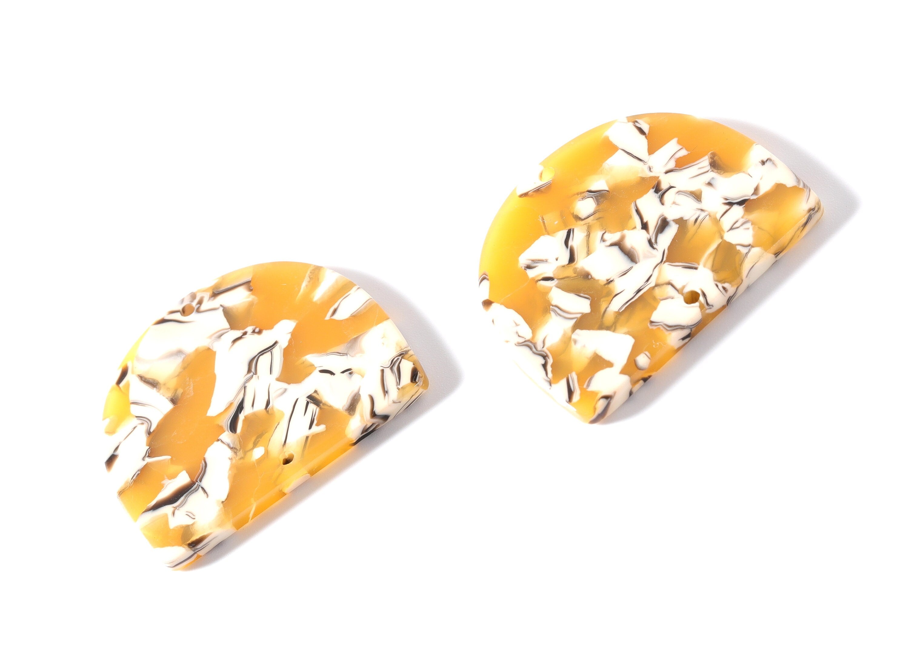 Acetate Acrylic Charms Two Holes - D Shaped Pendant - Earring Findings - Jewelry Supplies - Color Code: A14 - 29.5x34.3x2.48mm - AC1634-A14 - DOMEDBAZAAR