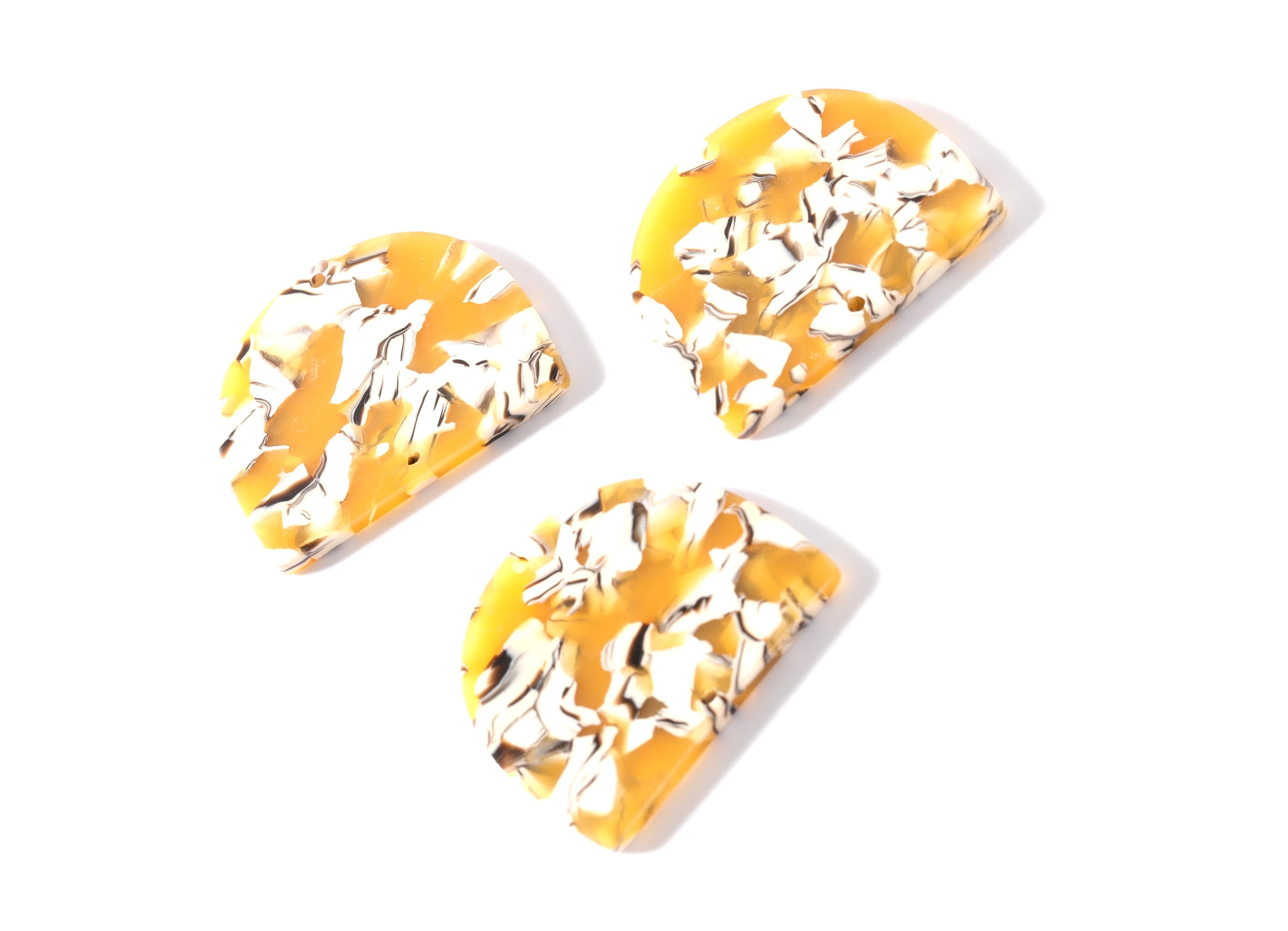 Acetate Acrylic Charms Two Holes - D Shaped Pendant - Earring Findings - Jewelry Supplies - Color Code: A14 - 29.5x34.3x2.48mm - AC1634-A14 - DOMEDBAZAAR