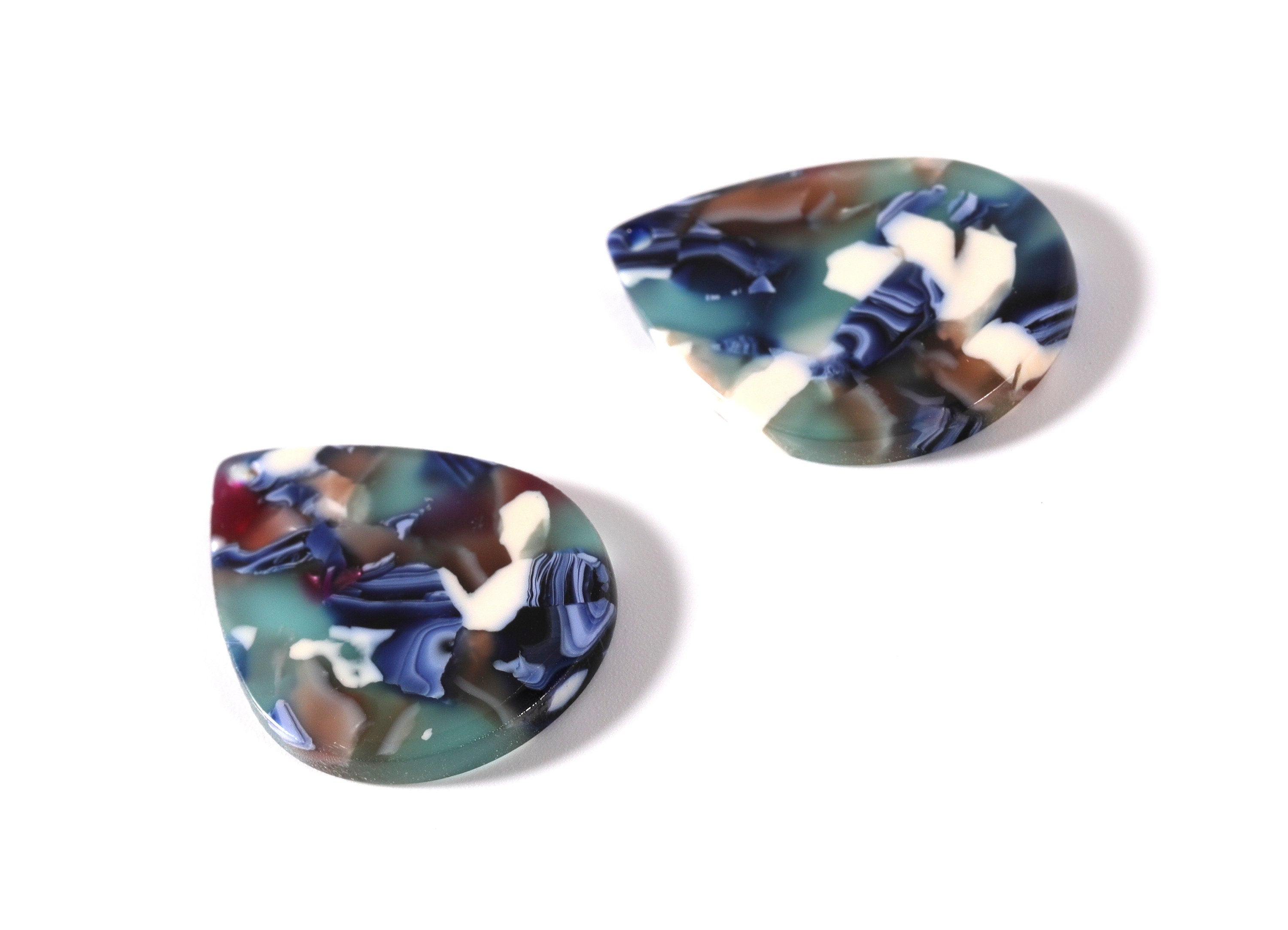 Acetate Drop Charms - Drop Pendant - Earring Findings - Jewelry Supplies - Color Code: A19 - 30.5x21x2.6mm - AC1127B - DOMEDBAZAAR