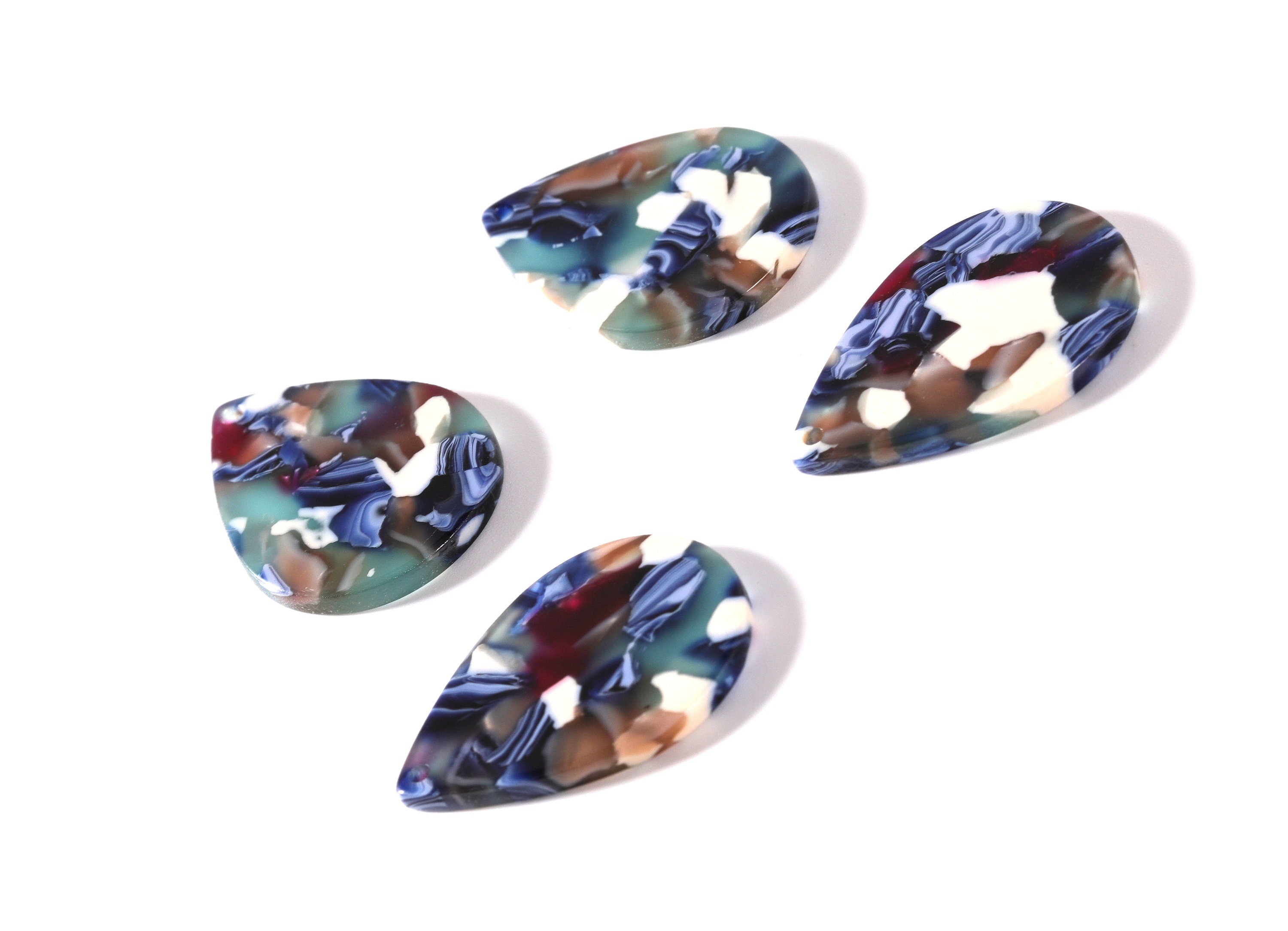 Acetate Drop Charms - Drop Pendant - Earring Findings - Jewelry Supplies - Color Code: A19 - 30.5x21x2.6mm - AC1127B - DOMEDBAZAAR