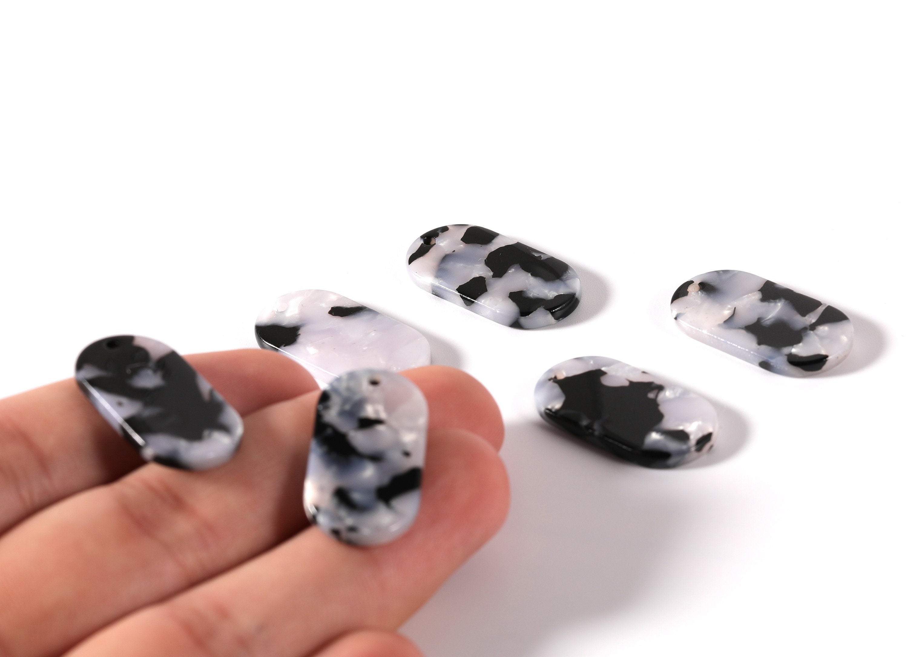 Acetate Oval Earring Charms - Oval Shaped Pendant - Earring Findings - Jewelry Supplies - Color Code: A15 - 26.65x13.9x2.63mm - AC1156A - DOMEDBAZAAR