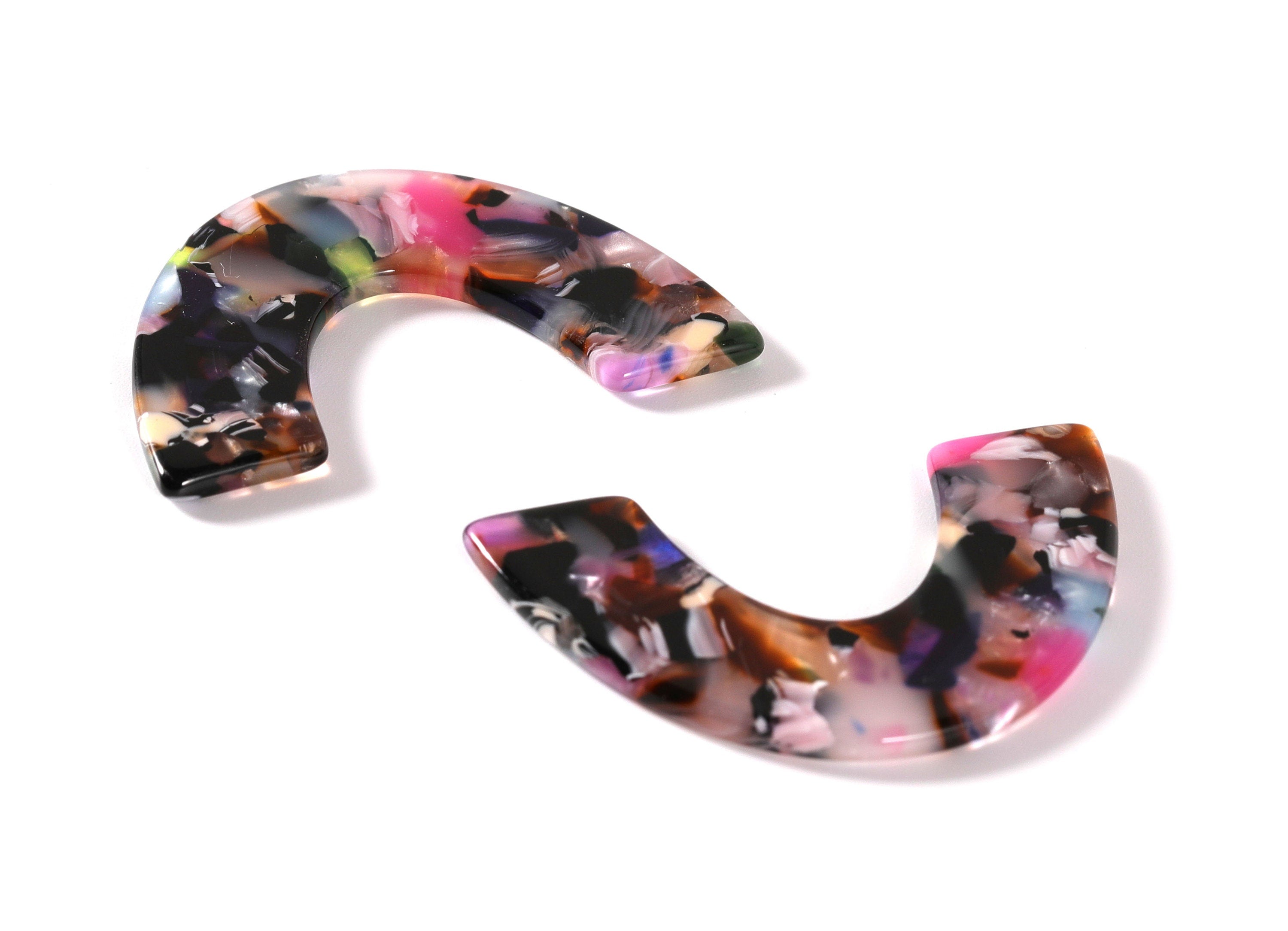 Acetate Large Arch Charms - U Earring and Pendant - Earring Findings - Jewelry Supplys - Color Code: A11 - 47.7x31x2.6mm - AC1115C - DOMEDBAZAAR