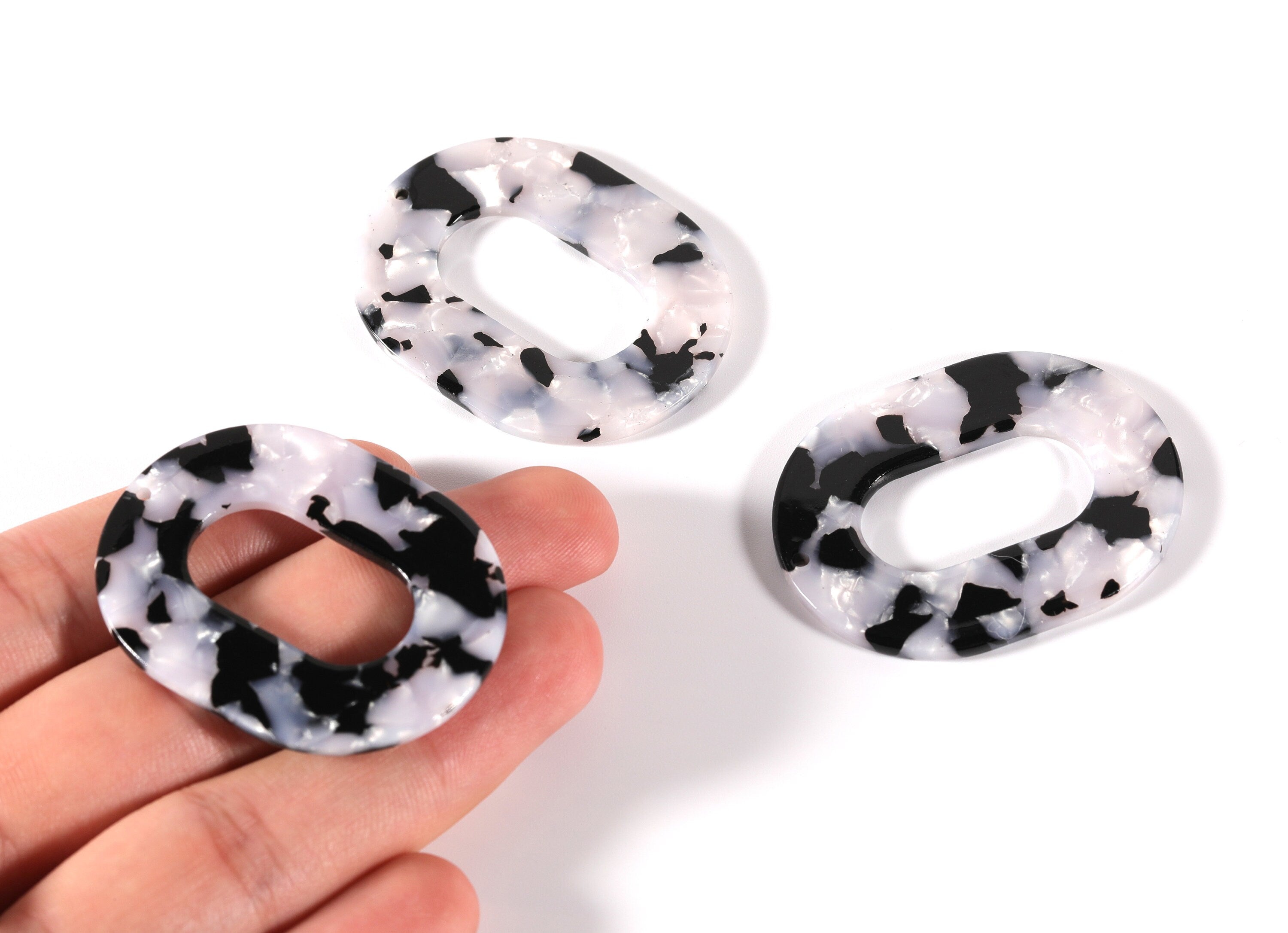 Acetate Oval Charms - Oval Earrings and Pendant - Earring Findings - Jewelry Supplies - Color Code: A15 - 47x34.9x2.5mm - AC1065R - DOMEDBAZAAR