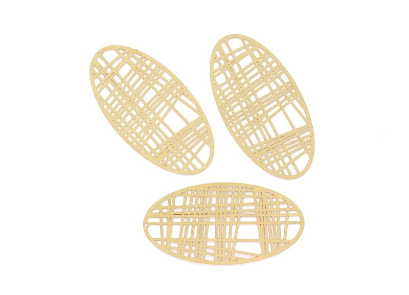 Raw Brass Marquise Shaped Earrings Charms - Raw Brass Hallow Out Earring - Earring Findings - Jewelry Supplies - 98.1x29.5x0.3mm - JJA3915 - DOMEDBAZAAR