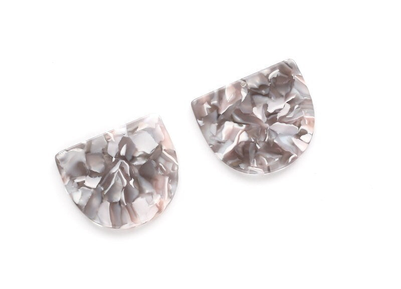 Acetate D Earring Charms - D Shaped Pendant- Earring Findings - Jewelry Supplies - Color Code: A20 - 29.5x34.3x2.48mm - AC1094E - DOMEDBAZAAR
