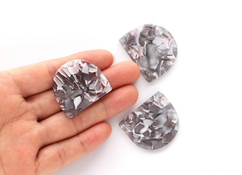 Acetate D Earring Charms - D Shaped Pendant- Earring Findings - Jewelry Supplies - Color Code: A20 - 29.5x34.3x2.48mm - AC1094E - DOMEDBAZAAR
