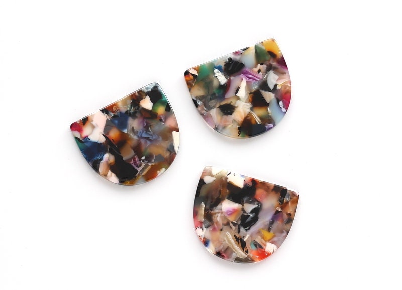 Acetate D Charms - D Earrings and Pendant - Earring Findings - Jewellery Supplies - Color Code: A60 - 29.5x34.3x2.48mm - AC1094G - DOMEDBAZAAR