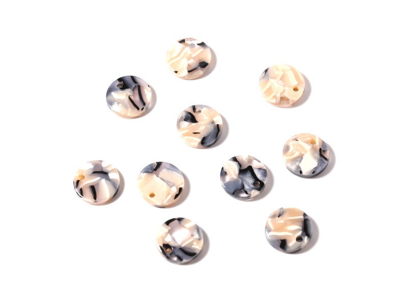 Acetate Coin Earring Charms - Coin Shaped Pendant - Earring Findings - Jewelry Supplies - Color Code: A87 - 12.77x12.77x2.65mm - AC1101-A87 - DOMEDBAZAAR