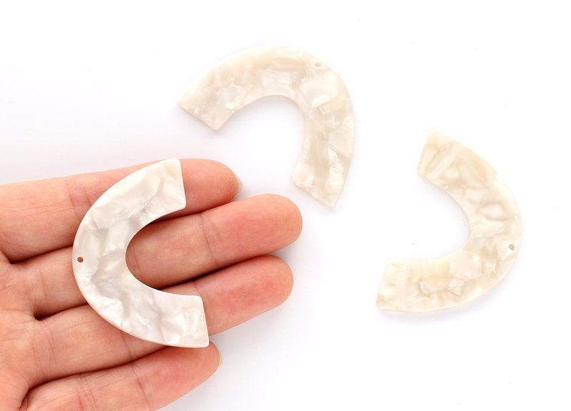 Acetate Large Arch Earring Charms One Hole - U Pendant - Earring Findings - Jewelry Supplies - Color Code: A12 - 30.5x48.2x2.51mm - AC1095D - DOMEDBAZAAR