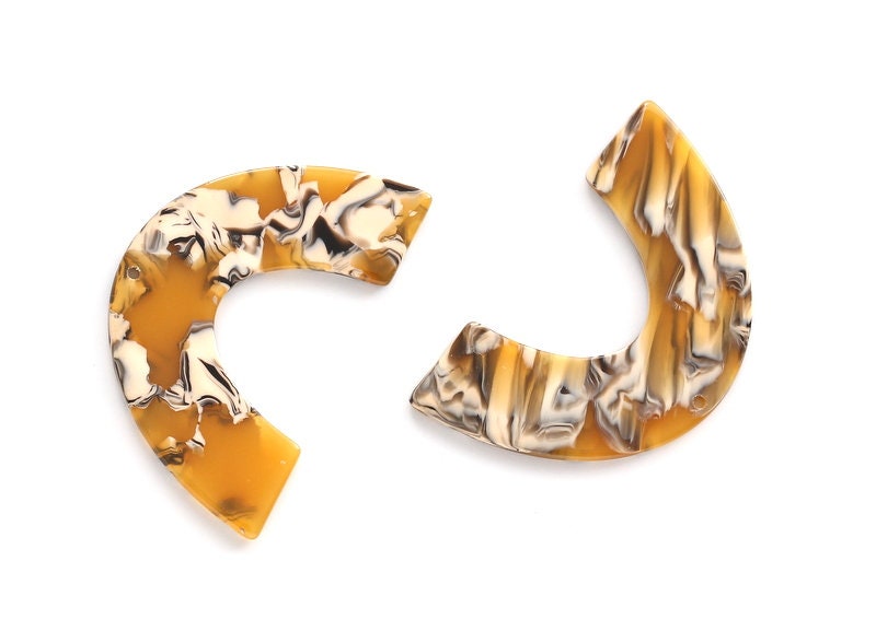 Acetate Large Arch Charms - Semi Oval and U Earrings and Pendant - Earring Findings - Color Code: A14 - 30.5x48.2x2.51mm - AC1095K - DOMEDBAZAAR