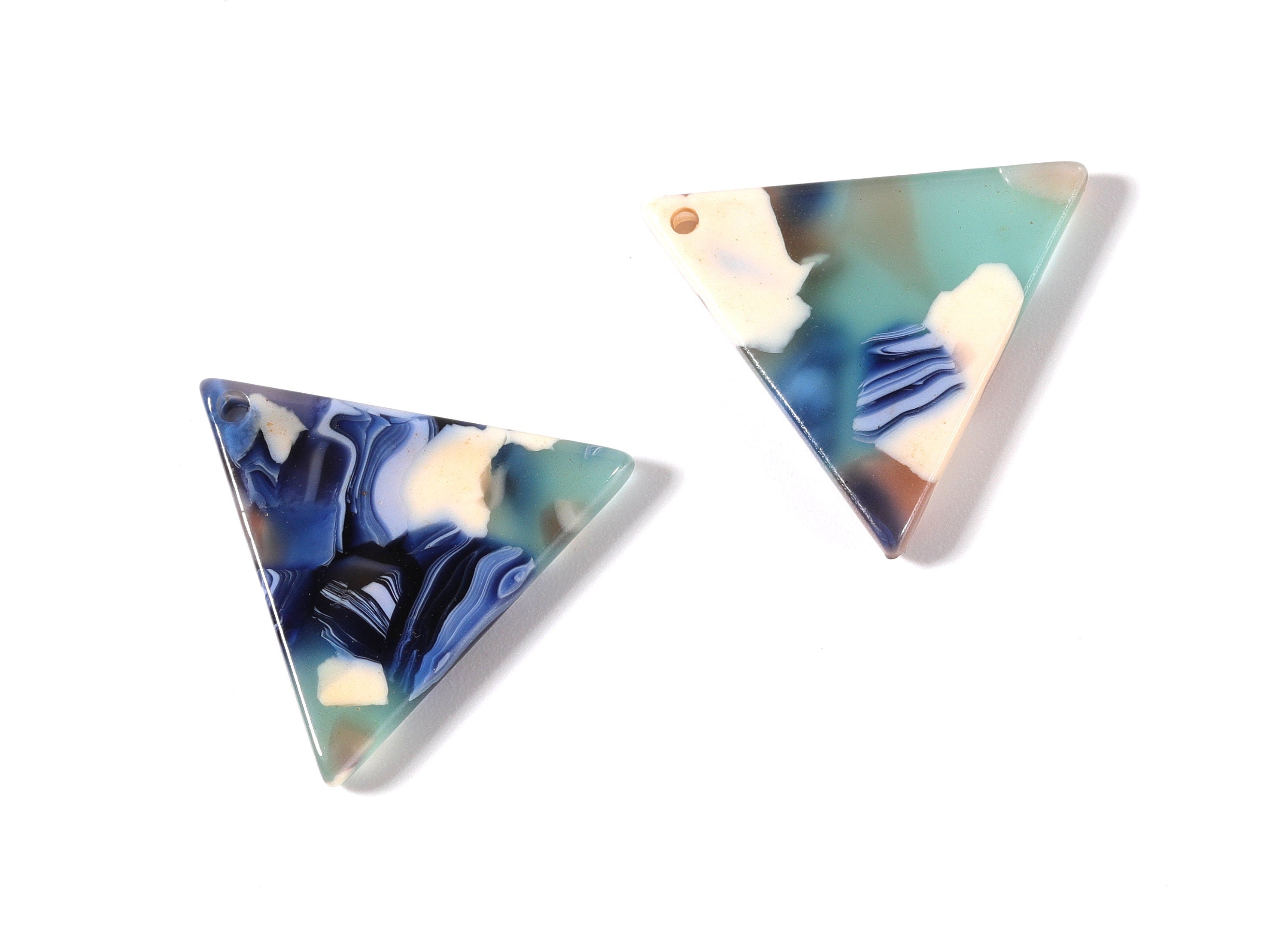 Acetate Triangle Charms - Triangle Earrings and Pendant - Earring Findings - Jewelry Supplies - Color Code: A19 - 19x22x2.5mm - AC1042C - DOMEDBAZAAR