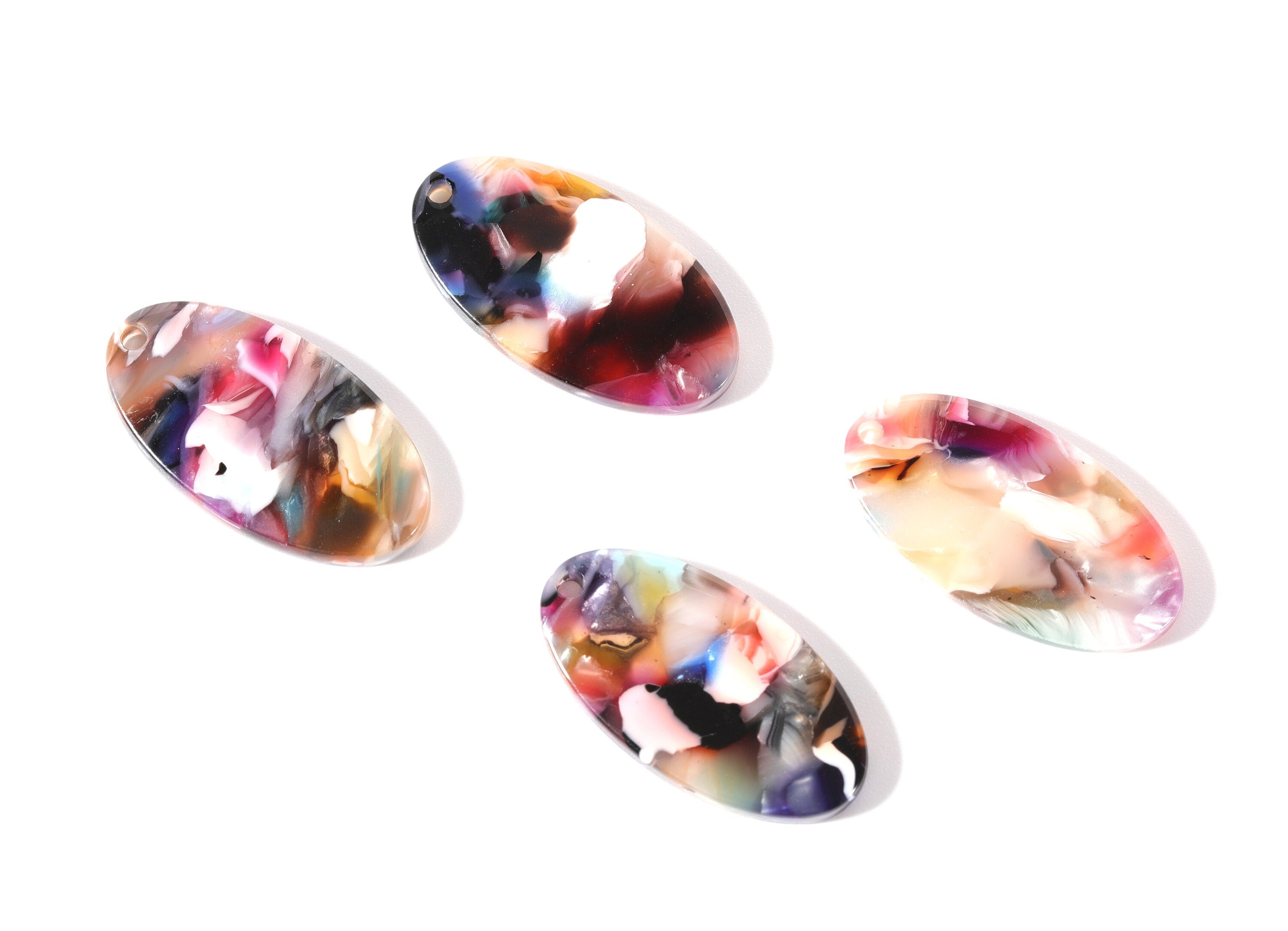 Acetate Oval Charms - Oval Earrings and Pendant - Earring Findings - Jewelry Supplies - Color Code: A60 - 26x13.7x2.53mm  - AC1077H - DOMEDBAZAAR