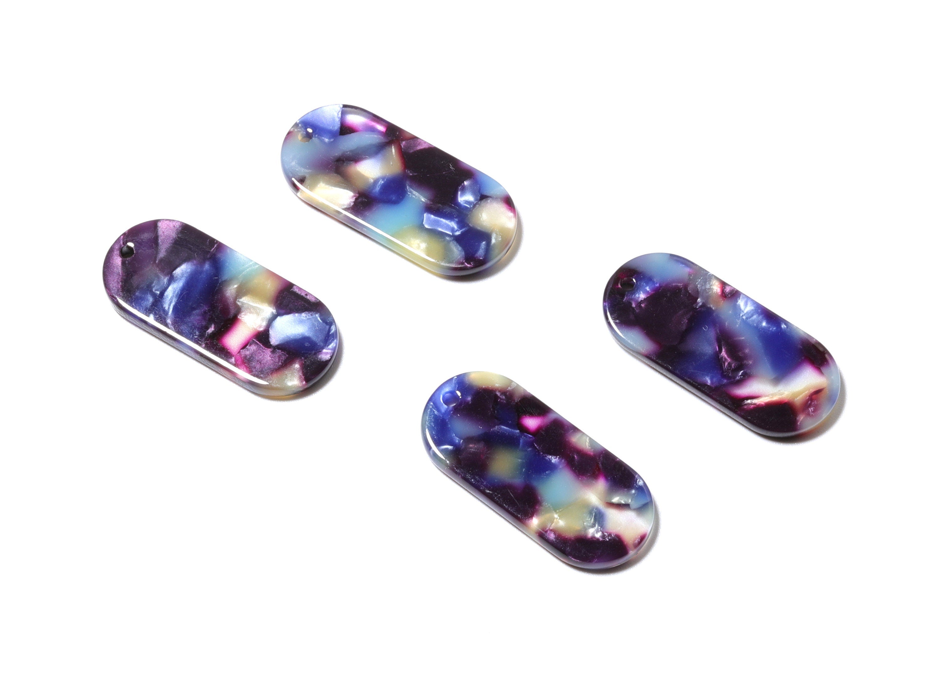 Acetate Oval Earring Charms - Oval Shaped Pendant - Earring Findings - Jewelry Supplies - Color Code: A23 - 30.65x13.76x2.66mm - AC1134B - DOMEDBAZAAR