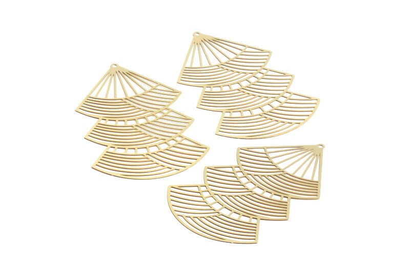 Raw Brass Hollow Out Earring Charms - Raw Brass Earring Findings - Jewellery Making - Jewellery Supplies - 71.2x46x0.3mm - JJA3911 - DOMEDBAZAAR