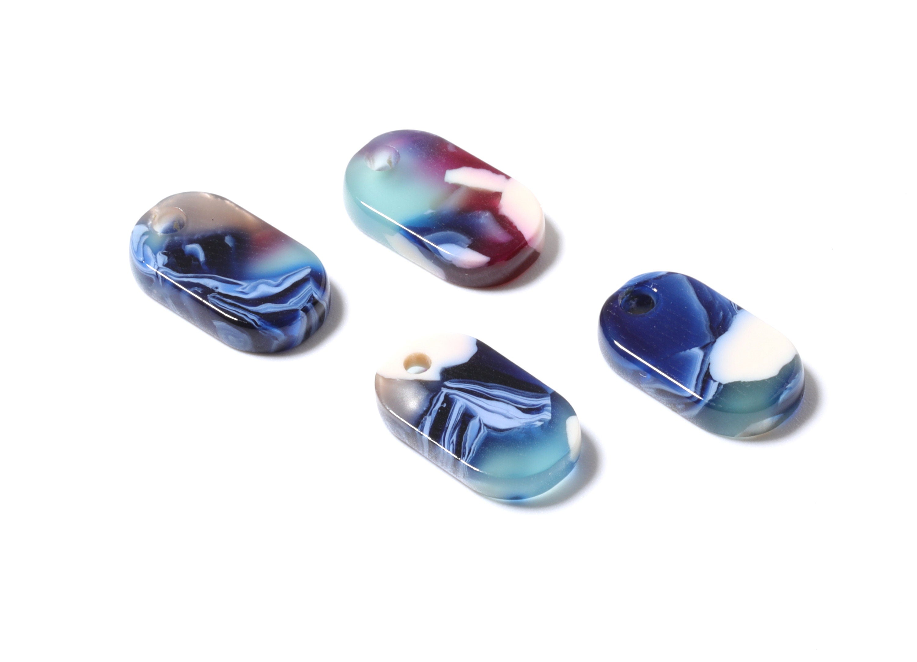 Acetate Ellipse Earring Charms - Ellipse Shaped Pendant - Earring Findings - Jewelry Supplies - Color Code: A19 - 14.1x8.2x2.6mm - AC1177A - DOMEDBAZAAR