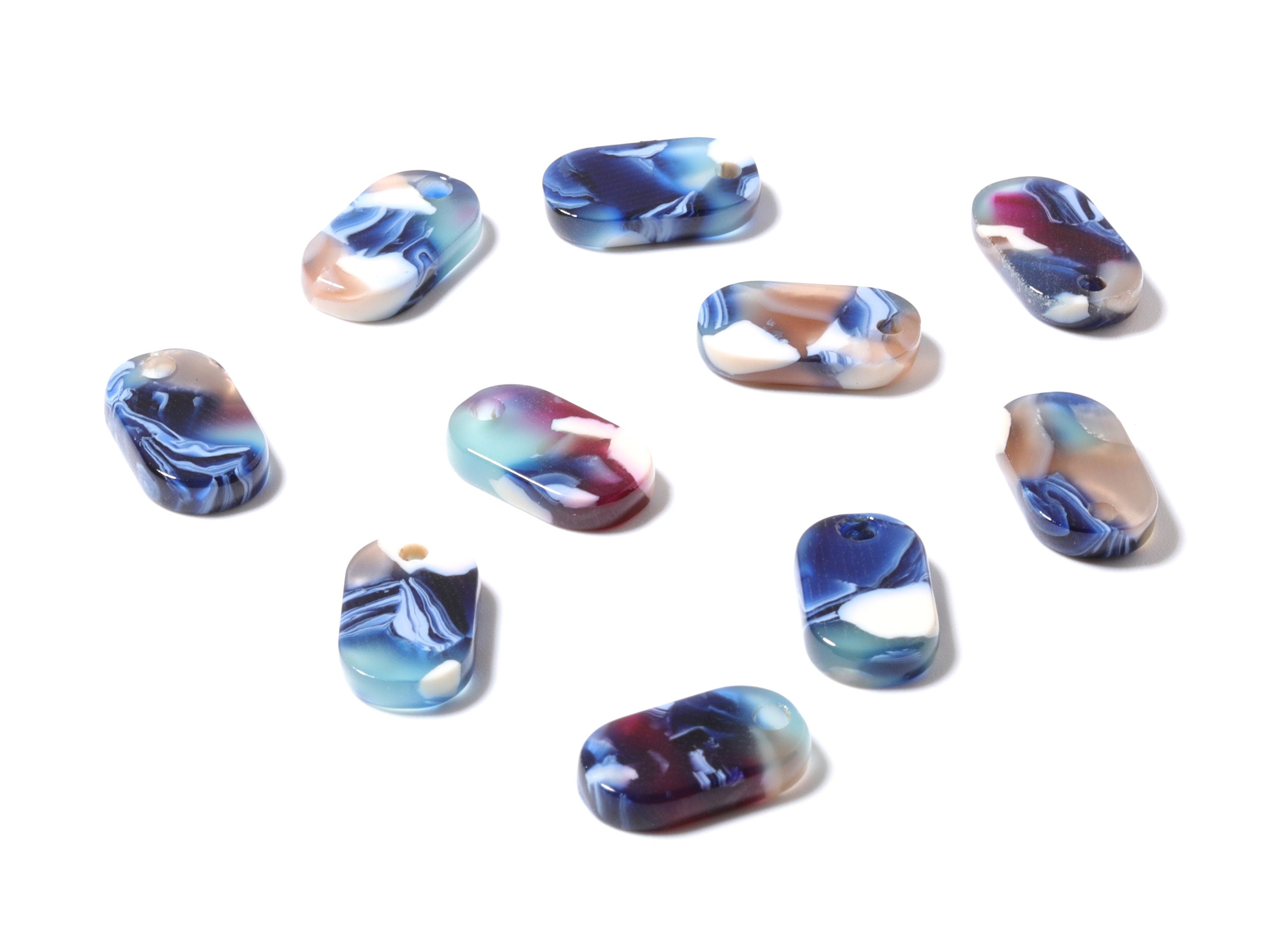 Acetate Ellipse Earring Charms - Ellipse Shaped Pendant - Earring Findings - Jewelry Supplies - Color Code: A19 - 14.1x8.2x2.6mm - AC1177A - DOMEDBAZAAR
