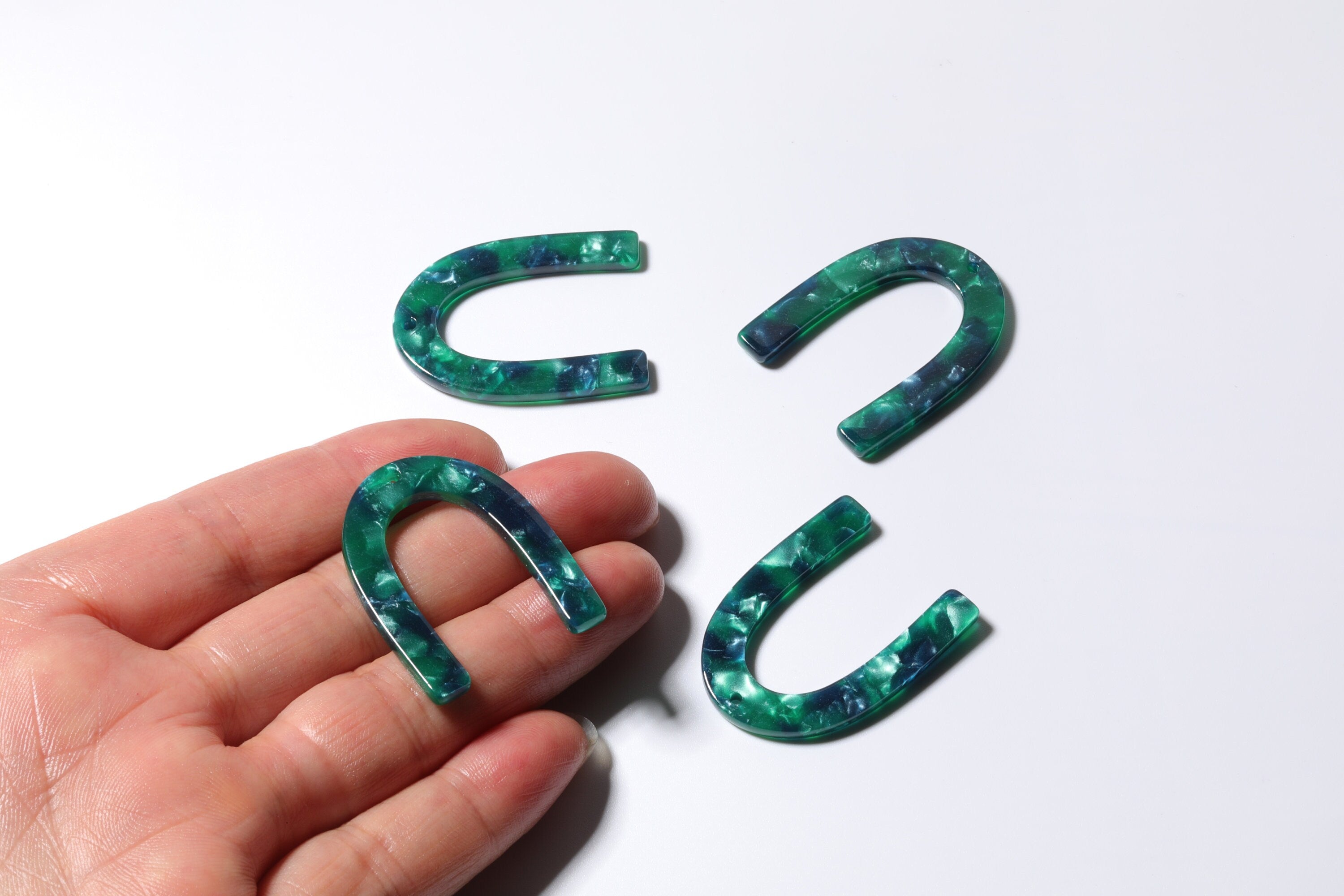 Acetate U Charm - U Earring and Pendant - Earring Findings - Jewelry Supplys - Color Code: A13 - 34.61x26.25x2.55mm - AC1114CC - DOMEDBAZAAR