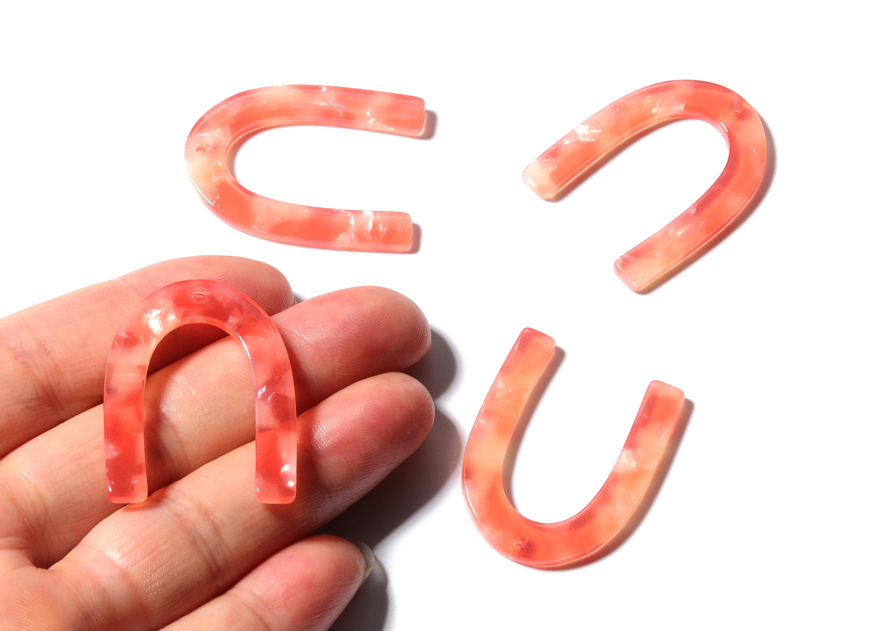 Acetate U Charm - U Earring and Pendant - Earring Findings - Jewelry Supplys - Color Code: A34 - 34.61x26.25x2.55mm - AC1114PP - DOMEDBAZAAR