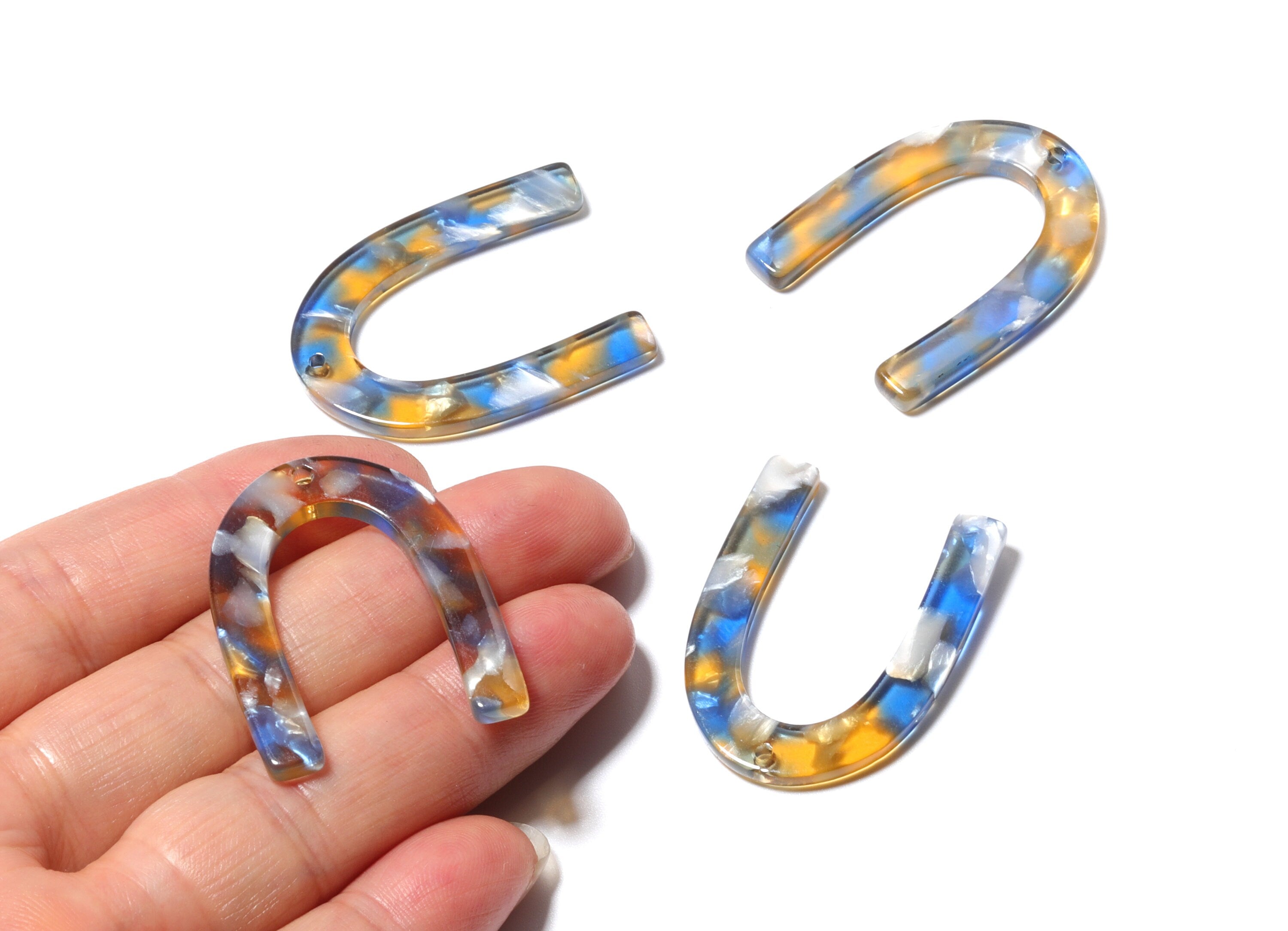 Acetate U Charm - U Earring and Pendant - Earring Findings - Jewelry Supplys - Color Code: A40 - 34.61x26.25x2.55mm - AC1114GG - DOMEDBAZAAR