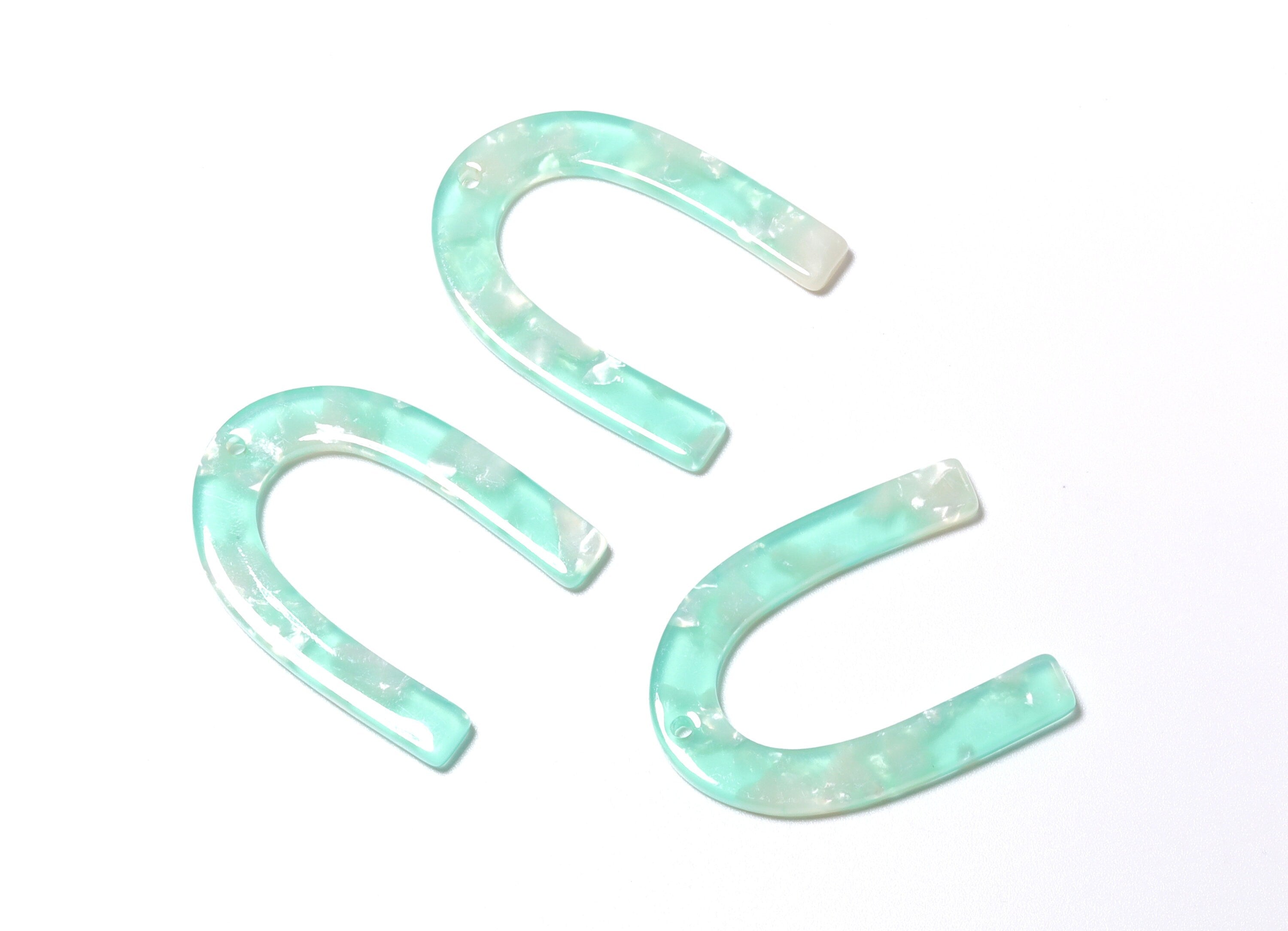 Acetate U Charm - U Earring and Pendant - Earring Findings - Jewelry Supplys - Color Code: A35 - 34.61x26.25x2.55mm - AC1114OO - DOMEDBAZAAR