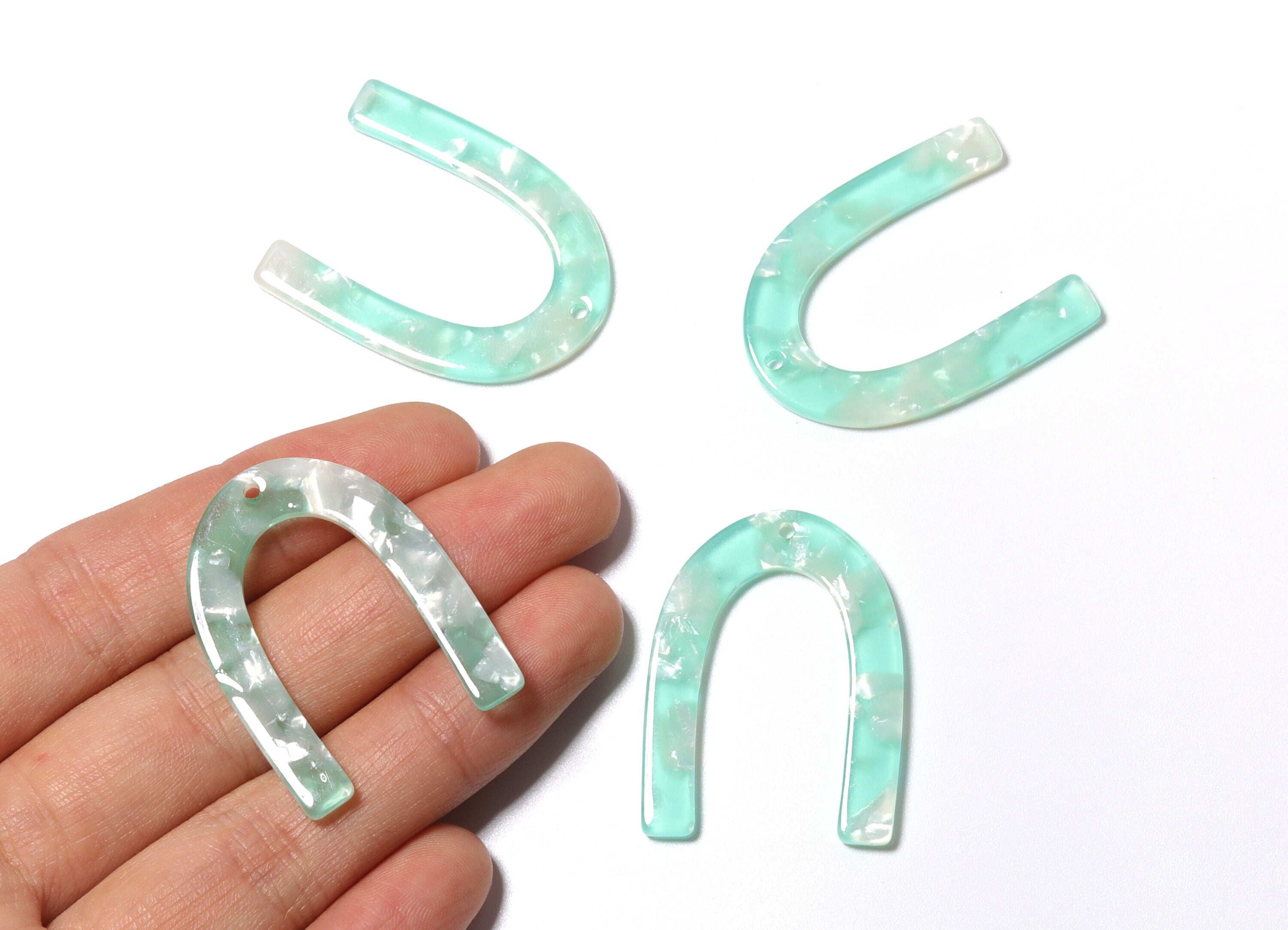 Acetate U Charm - U Earring and Pendant - Earring Findings - Jewelry Supplys - Color Code: A35 - 34.61x26.25x2.55mm - AC1114OO - DOMEDBAZAAR