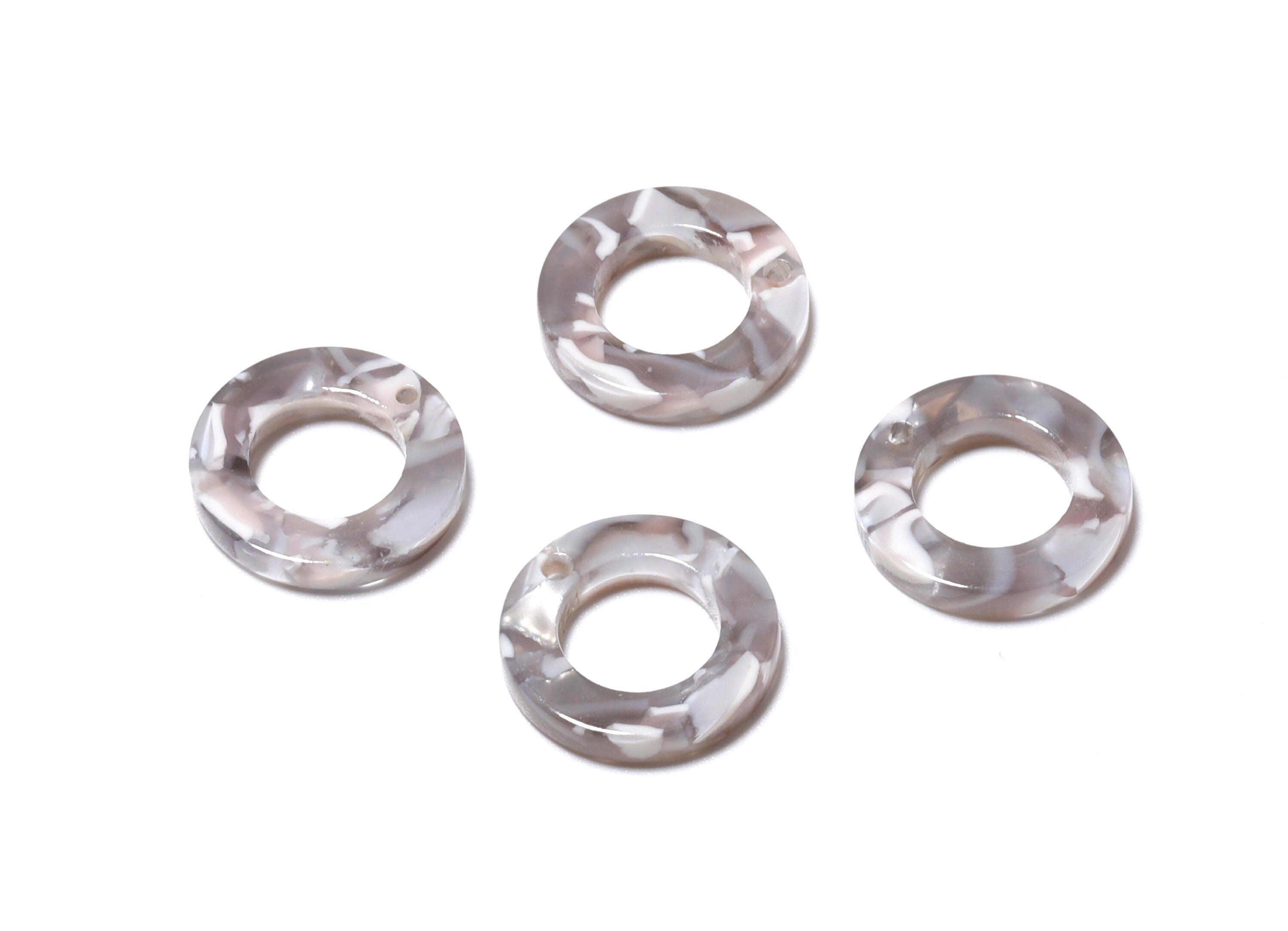 Acetate Hoop Earring Charms - Circle Shaped Pendant - Earring Findings - Jewelry Supplies - Color Code: A20 -15.9x15.9x2.66mm - AC1117F - DOMEDBAZAAR